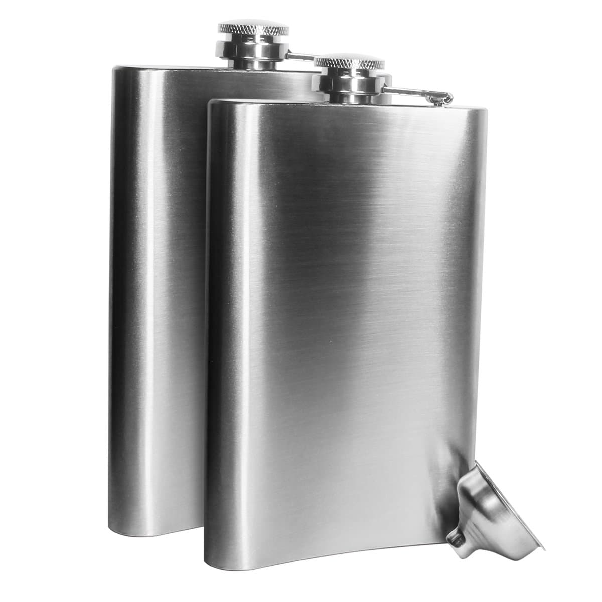Tonpop Hip Flask, Flask alcohol Stainless Steel Hip Flask for men with Handy Funnel in Stainless Steel for Storing Whiskey/alcohol,Silver