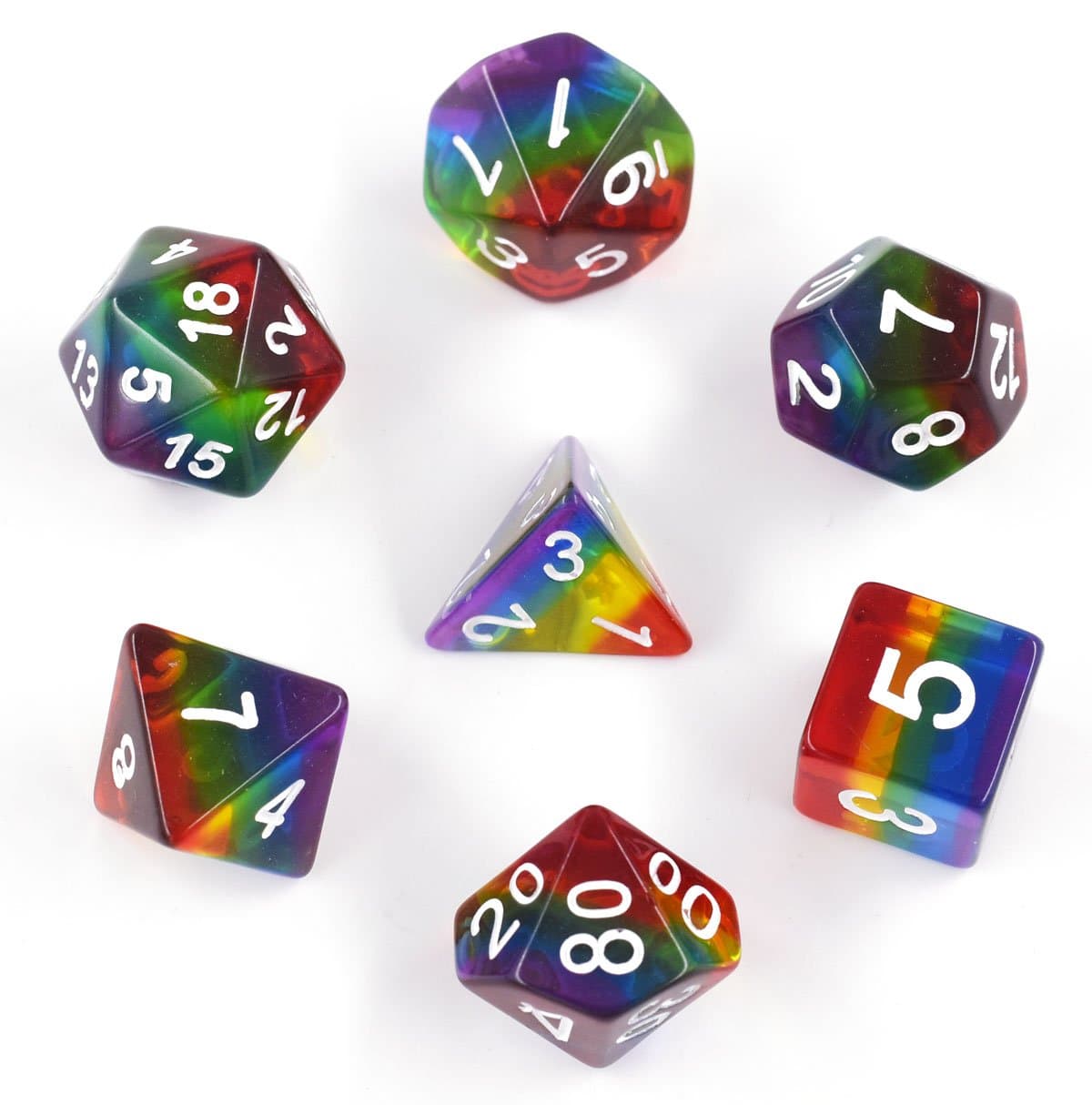 Polyhedral Dice Sets Rainbow Dice for DND Dungeons and Dragons Role Playing Game Including Dice Pouch