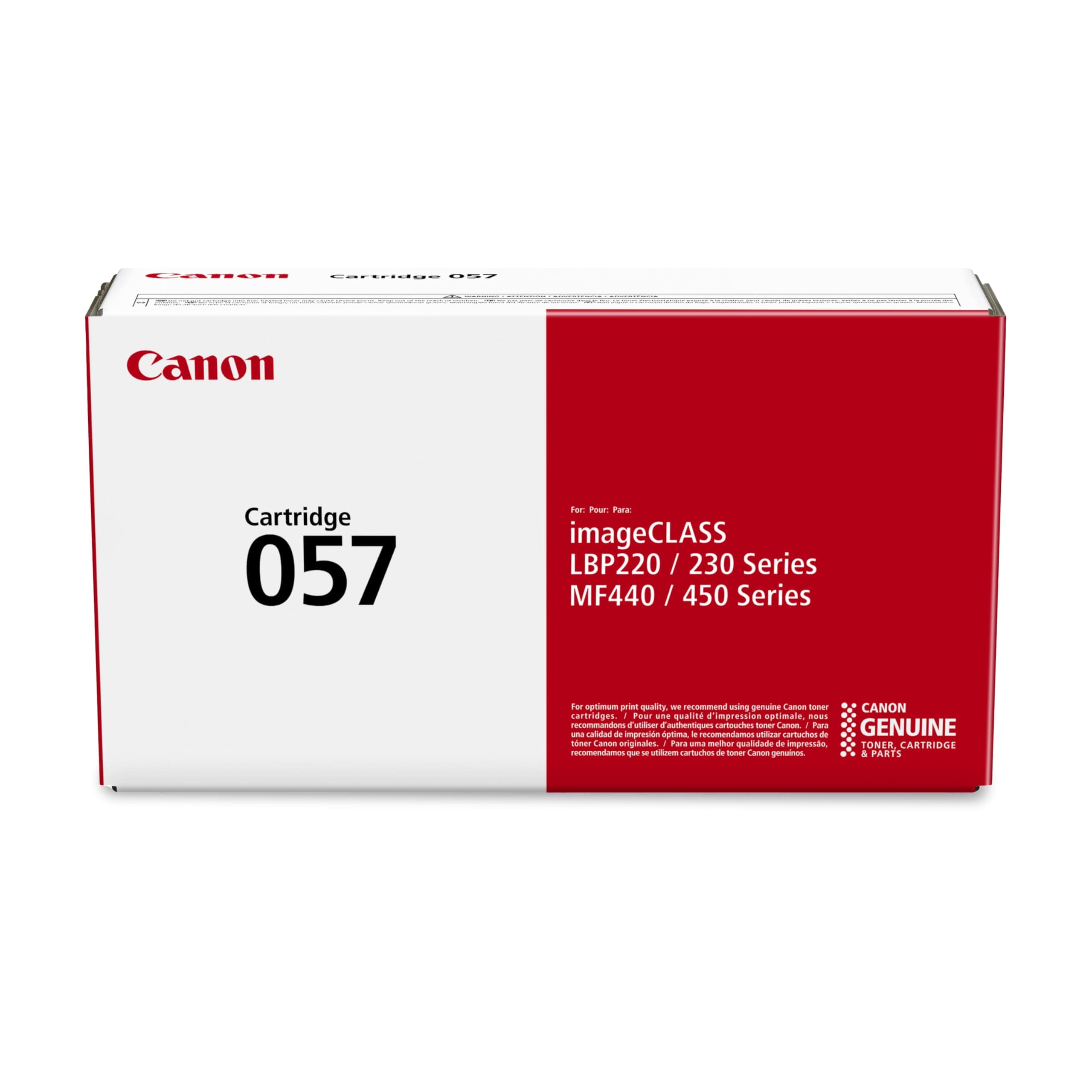 Canon 057 Genuine Black Toner Cartridge Compatible with LBP220 Series, LBP230 Series, MF440 Series, MF450 Series