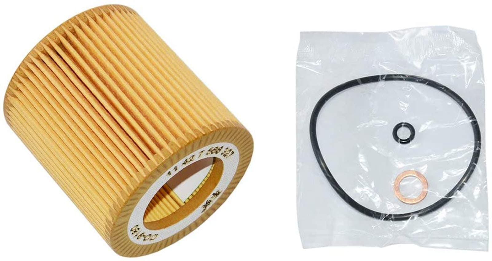 11427541827 Engine Oil Filter Element Set for BMW E60 E65 E82 E88 E90 E92 E93 F22 F30 F25 X3 X4 X5 X6 325i 128i 525i 640i xDrive35i ActiveHybrid HU816X Part# 11 42 7 541 827