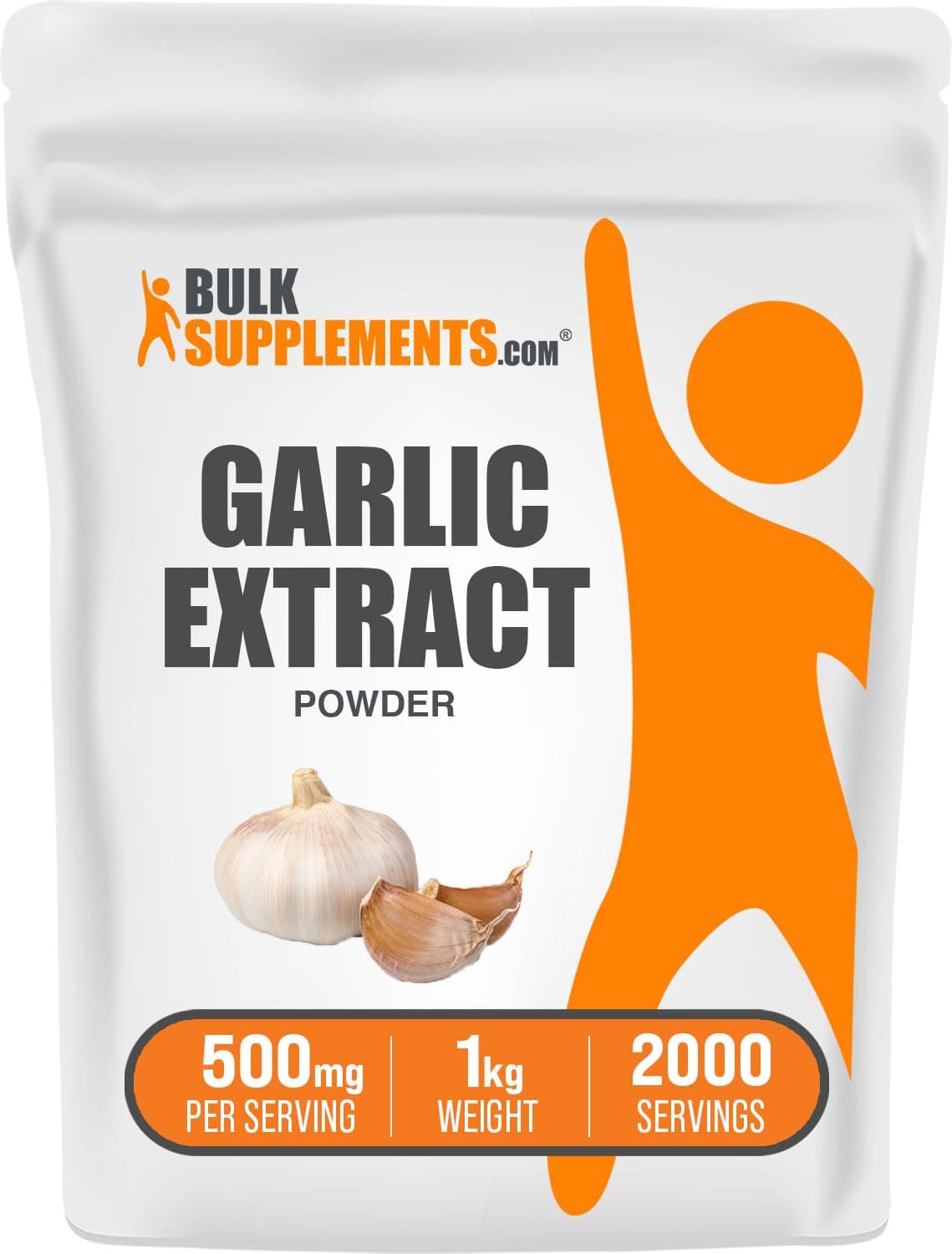 BulkSupplements.com Garlic Extract Powder - Garlic Supplement, Garlic Powder Supplement, Allium Sativum - Herbal & Gluten Free, 500mg per Serving, 1kg (2.2 lbs) (Pack of 1)