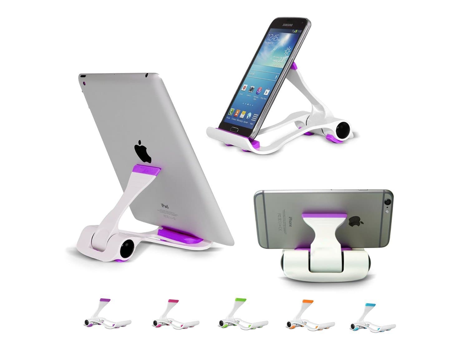 Tablet Stand, Portable Multi-angle Adjustable Phone Stand For Kindle iPhone 6 Plus/6/5/5S/5C/4/4S Smartphone, iPad Air 2/1,iPad Pro,iPad 4/3/2, iPad Mini 3/2/1, Samsung Galaxy Tab S6 S5 S4 S3 S4 Phone, LG, e-book, E-Readers,Kindle Fire,Cellphone,Purble Color