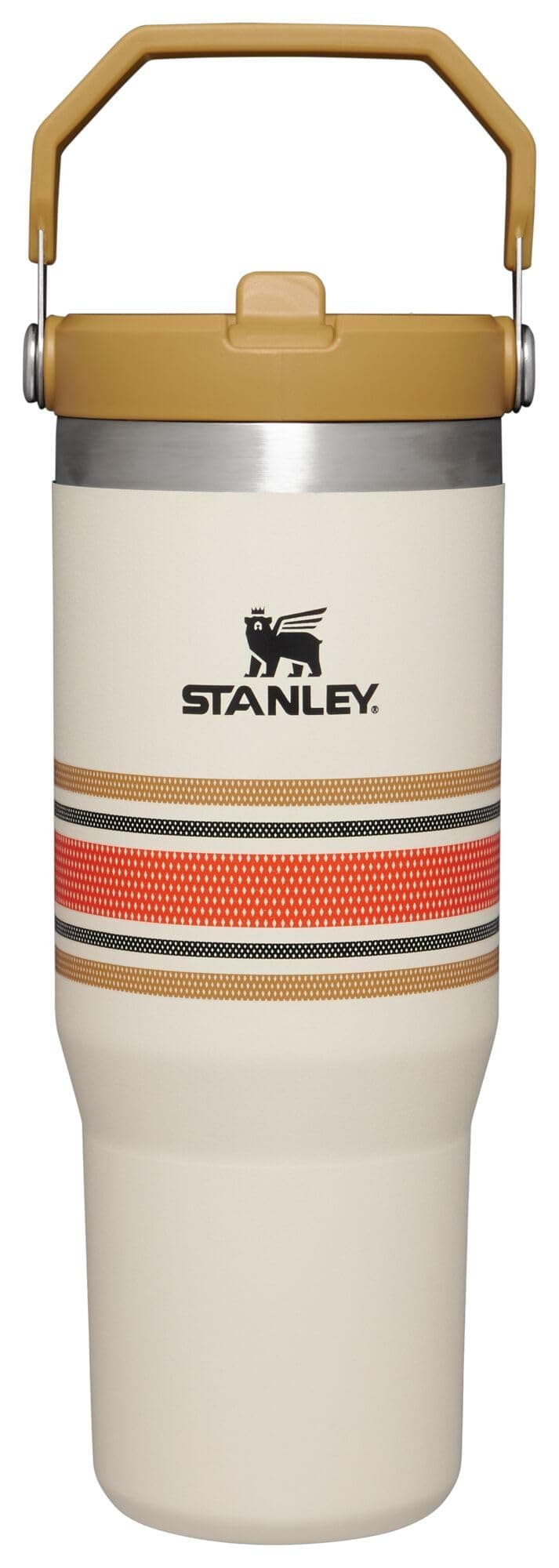 Stanley IceFlow Flip Straw Tumbler 30oz Varsity Collection Cream Mesh