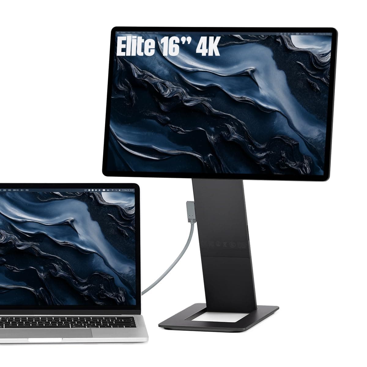 FlipAction Elite 16" Portable Monitor | 4K |Super Compact | Pivot Rotate | 3840x2400 DCI P3 | 60Hz | 450 Nits | Full Metal CNC | Perfect Match for Mac and Windows (Space Black)