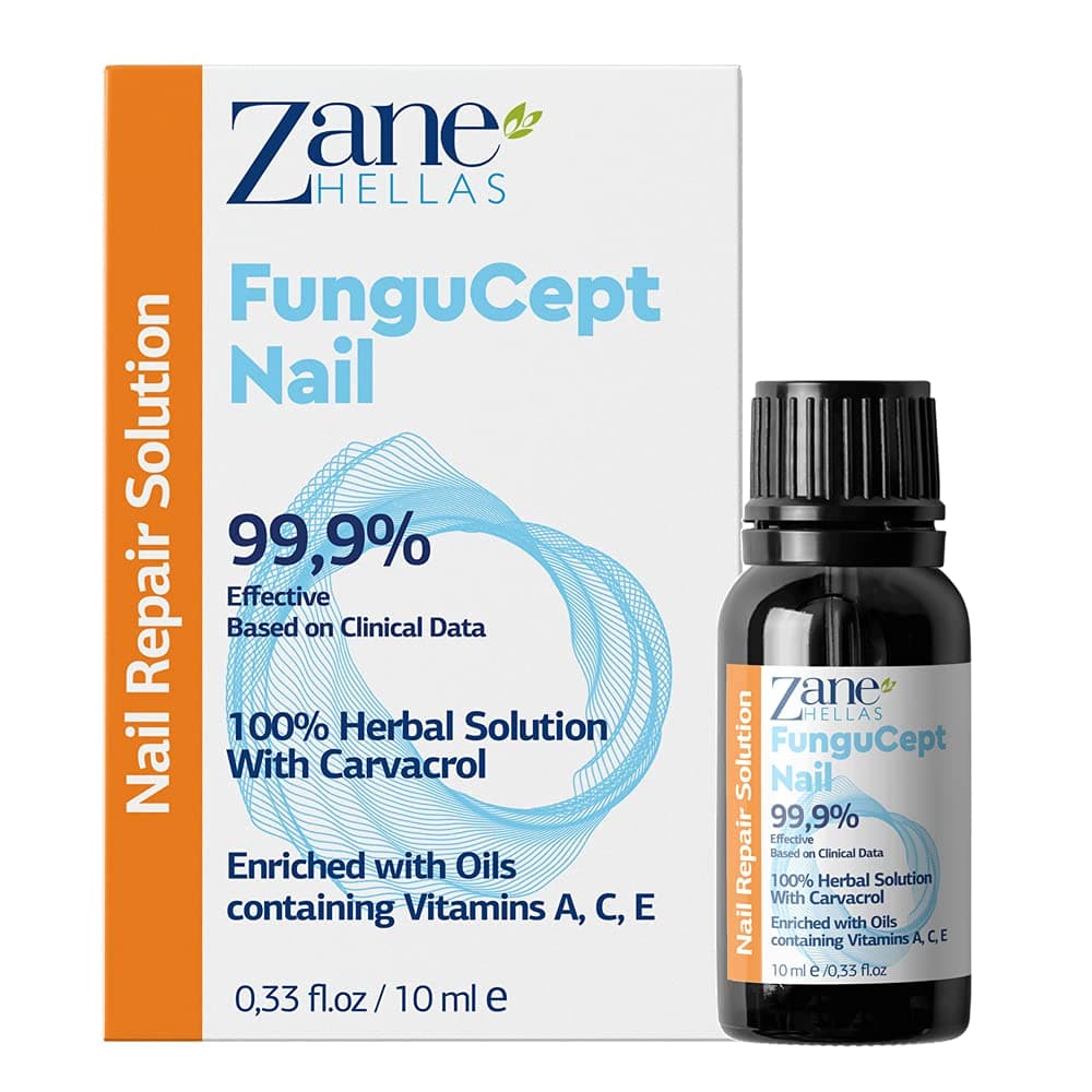 Zane Hellas FunguCept Nail Solution. Nail Solution for Discolored, Thickened, Crumbled Nails. Visible Results in 4 Weeks 0.33 oz -10ml
