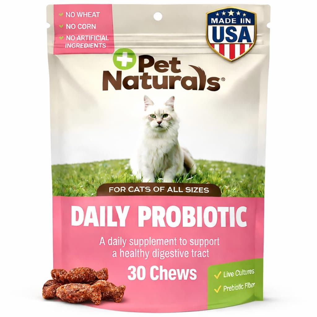 Pet Naturals Daily Probiotic for Cats, 30 Chews - Digestive and Immune Support Supplement for Cats