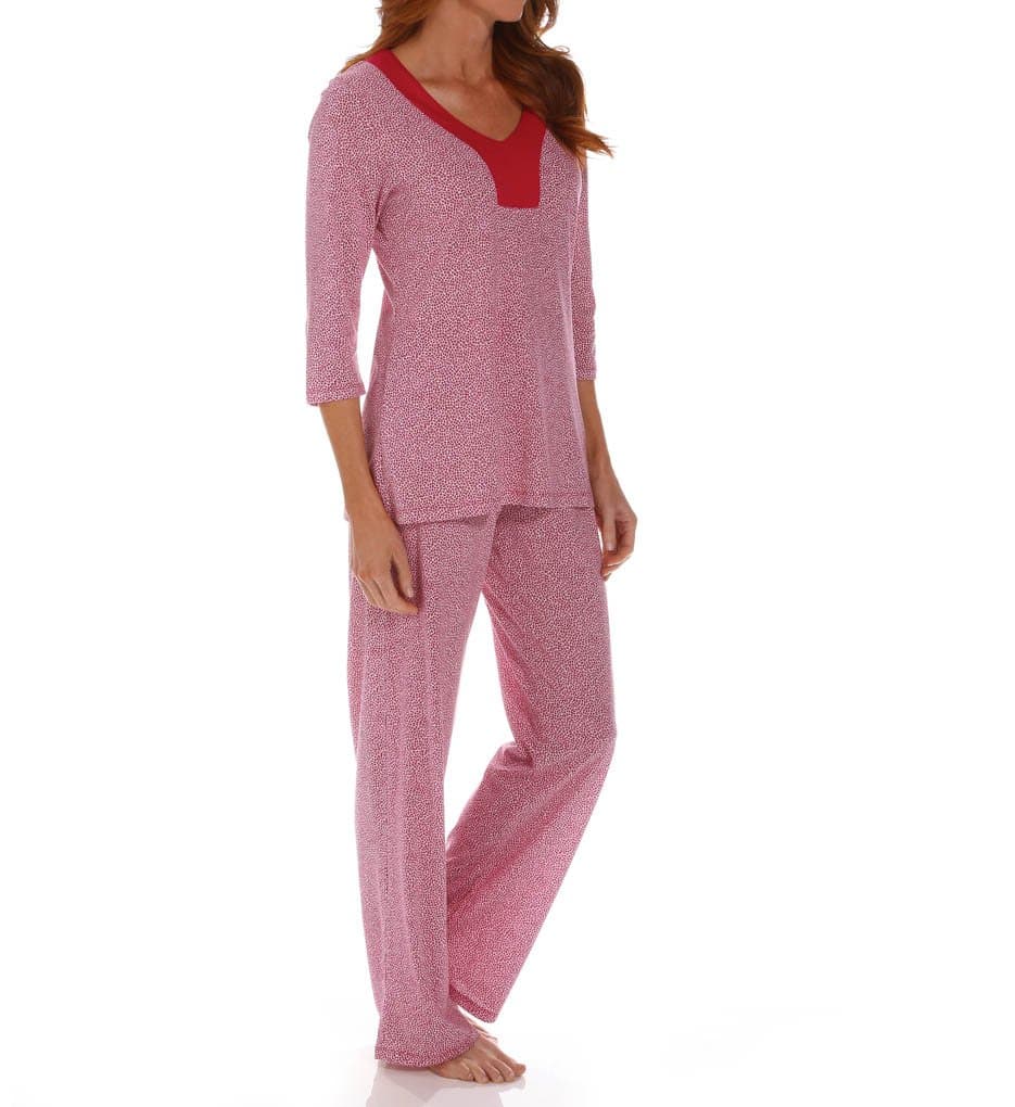 Dearfoams Women's Caftan Style Printed Pajama Set