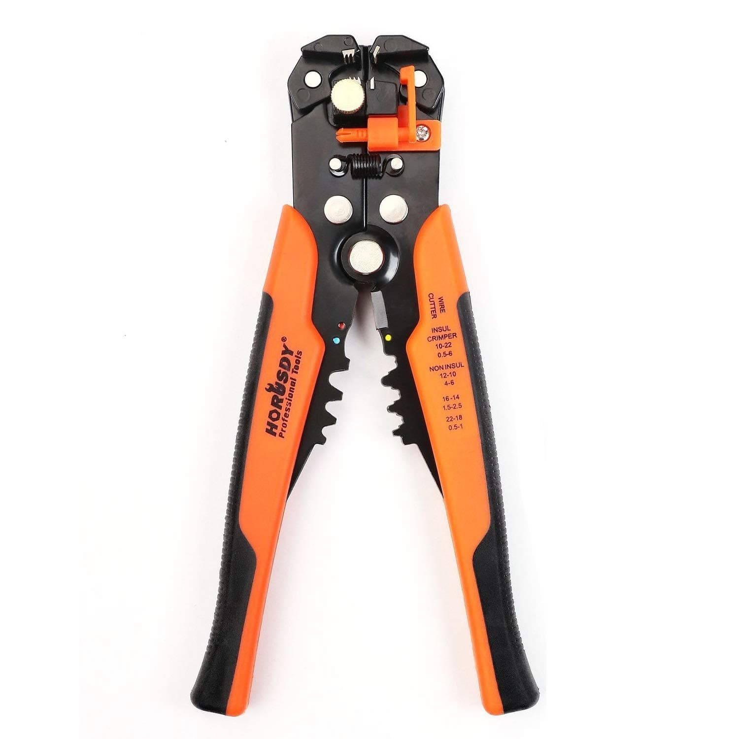 HORUSDY Wire Stripping Tool, Self-adjusting 8" Automatic Wire Stripper/Cutting Pliers Tool for Wire Stripping, Cutting, Crimping 10-24 AWG (0.2~6.0mm²)