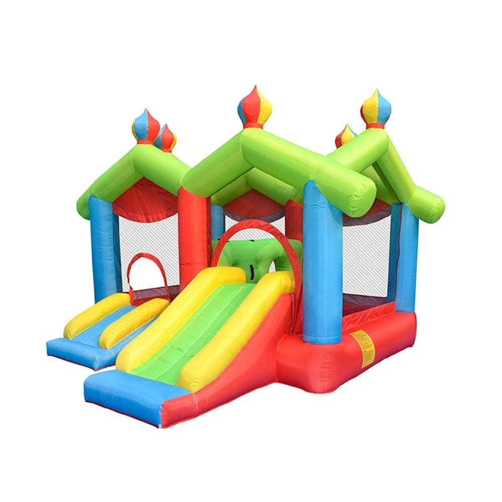 Castle Bouncer with Slide Summer Outdoor Inflatable Water Slide Thickening Children's Home Inflatable Large Castle Big Trampoline Inflatable Bouncy Castle ( Color : Orange , Size : 390x370x300cm )