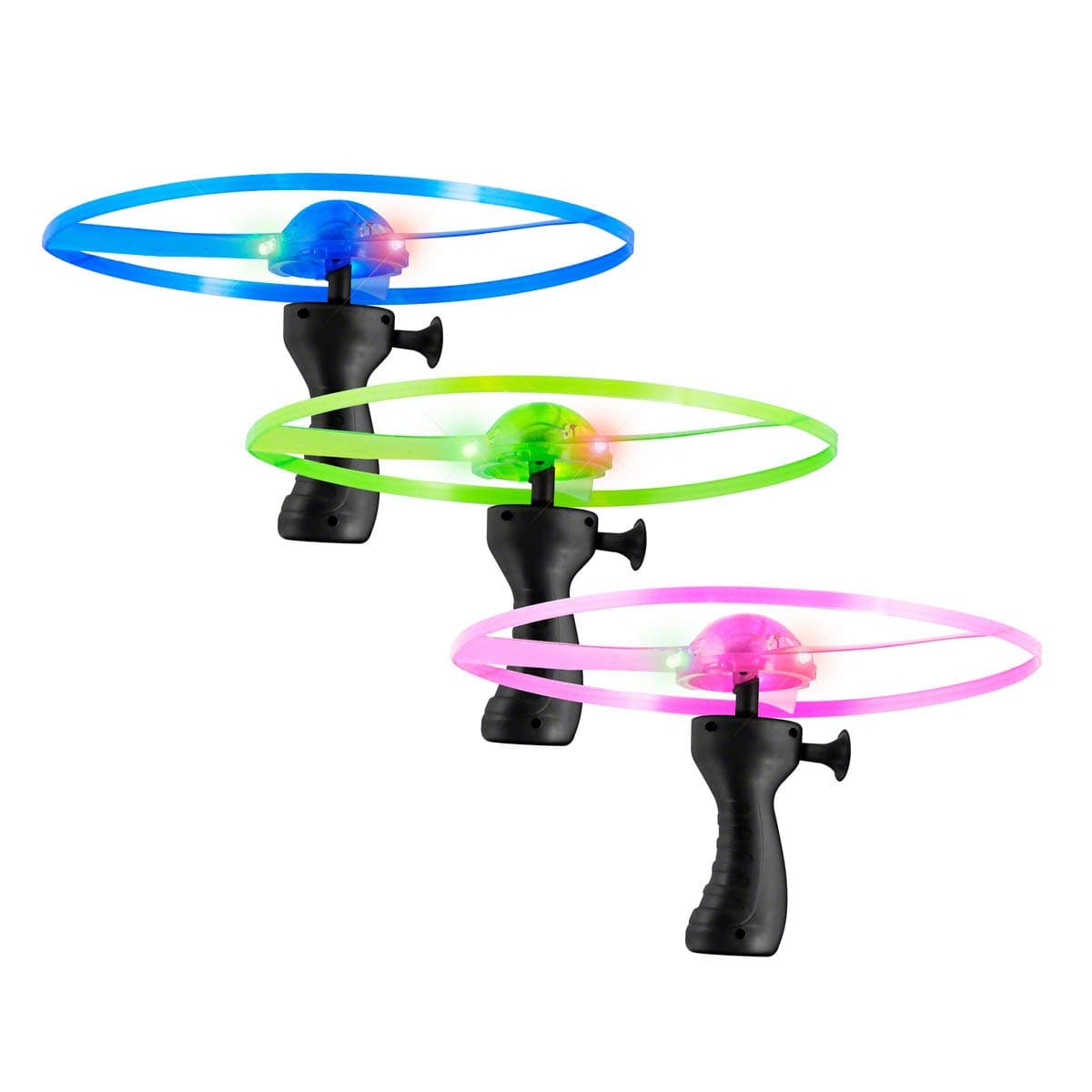 FlashingBlinkyLights High Flying Light Up Whirly Wheels & Launcher (Set of 3)