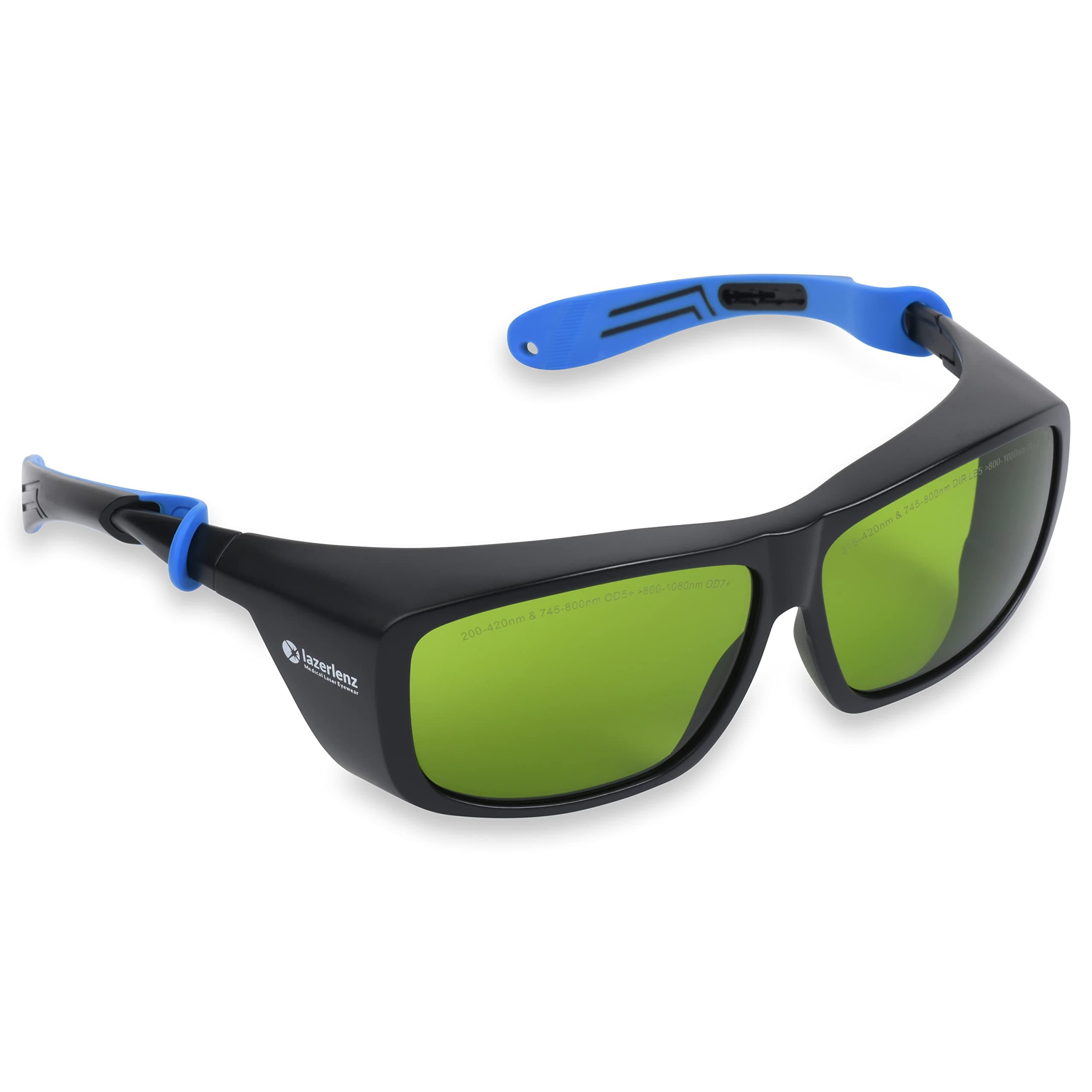 Lazerlenz Adjustable Laser Hair Removal Goggles for Diode, Alexandrite and Nd Yag 755 & 800 & 1064 nm Medical Eyewear Fit Over Frame for Doctor and Laser Technician