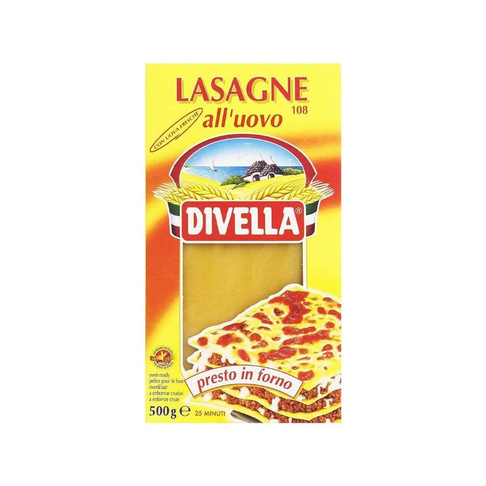 Divella - Lasagne all'Uovo, con Uova Fresche, Presto in Forno - 500 g