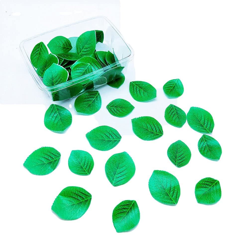 92pcs Edible Green Leaves for Cupcake Toppers Rice Paper Wafer Paper Baby Shower Wedding Cake Happy Birthday Party Decoration Mix Size (AC-120)