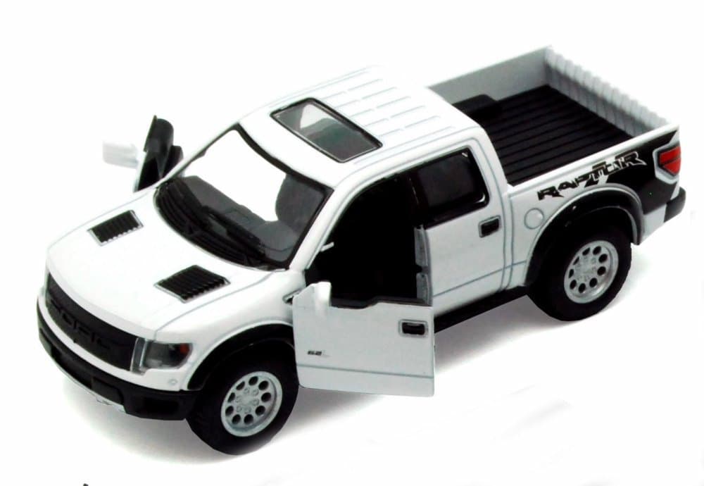 Kinsmart 2013 White Ford F-150 SVT Raptor Supercrew 1/46 O Scale Diecast Truck