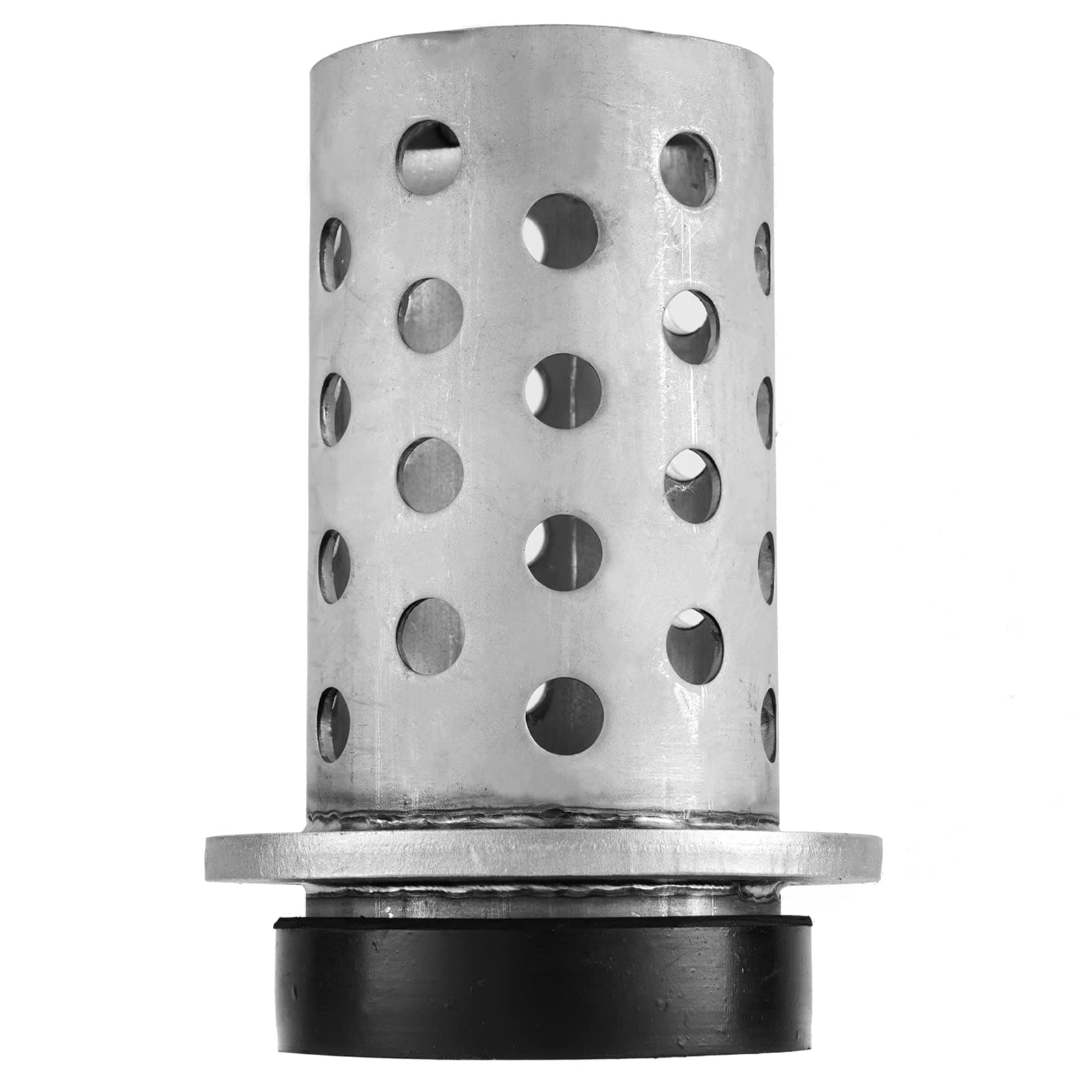 DZQ Perforated Casting Flask Vacuum Casting Stainless Steel Wall Flanged with Rubber Sprue Base(3" x 6")