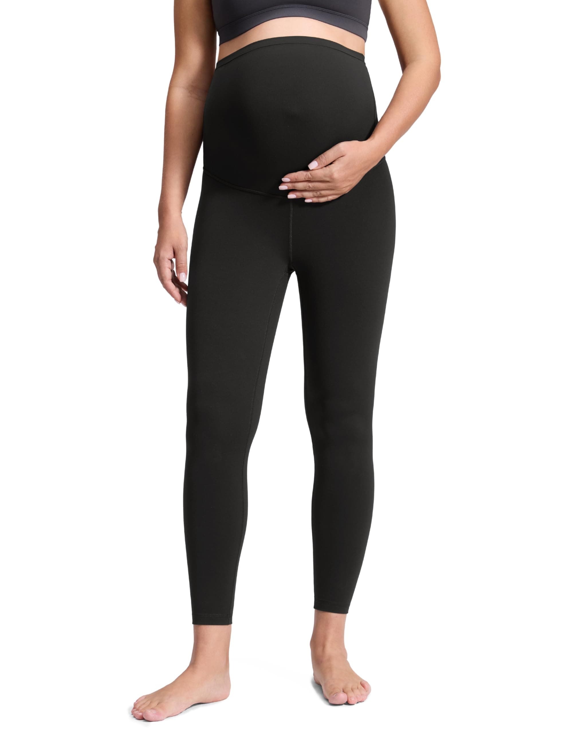 Womens Butterluxe Maternity Leggings 25" - Workout Activewear Yoga Pregnancy Pants over the Belly Buttery Soft
