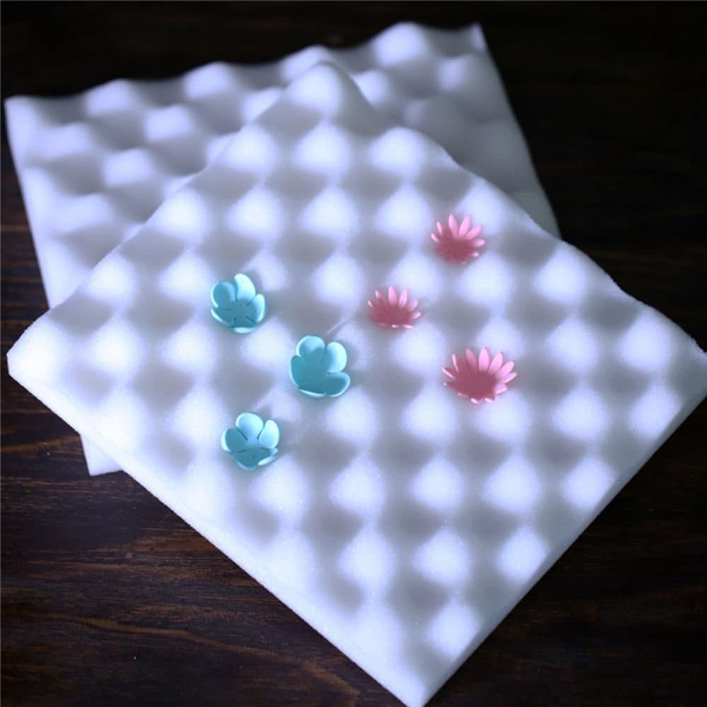 2 Pcs Fondant Shaping Sponge Pad Sugar Flower Gum Paste Modeling Foam Tray Wave Sponge Mat Cake Decorating Tools for Kitchen Baking Sugarcraft DIY, White
