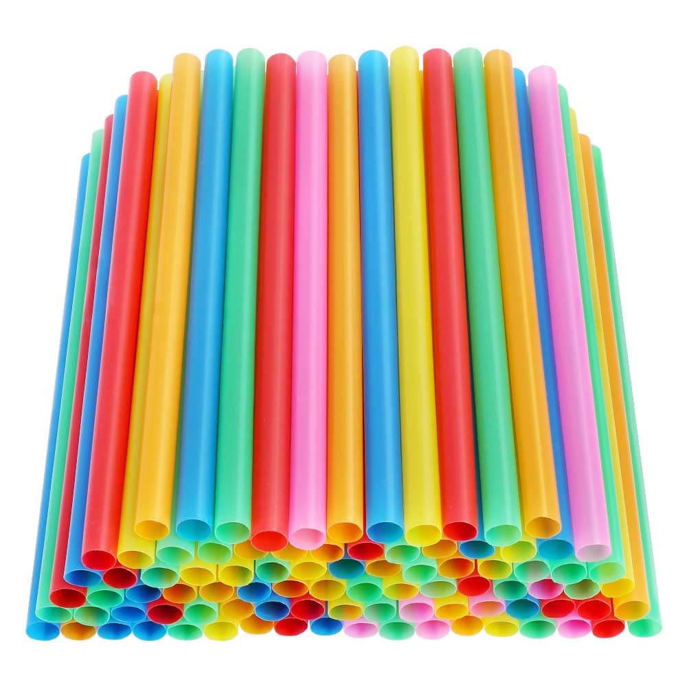 Jumbo Smoothie Straws 100pcs, Colorful Disposable Plastic Straws Wide-mouthed Large Straw Wide Straws for Milkshake and Smoothie