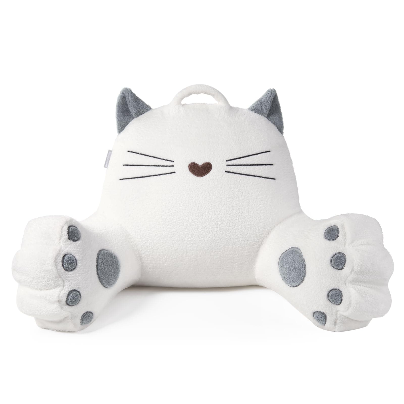 Blissful Diary Kitty Reading Pillow for Kids/Teens/Adults, Back Pillow for Sitting Up in Bed with Shredded Memory Foam, Bed Rest Pillow with Arms, Back Support Pillow