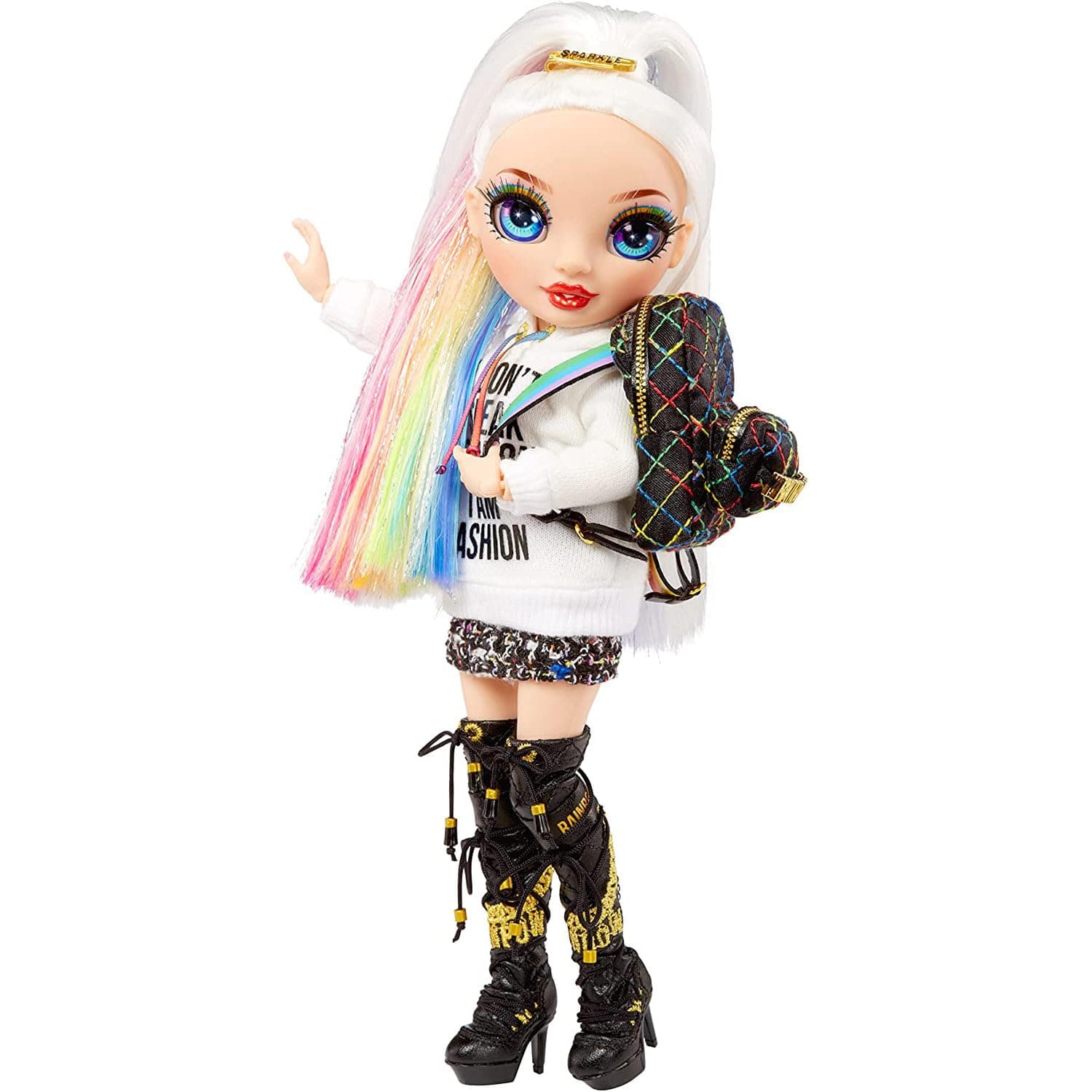 Jr High Series 2 Amaya Raine- 9" Rainbow Posable Fashion Doll with Designer Accessories and Open/Close Backpack. Great Toy Gift for Kids Ages 6-12 Years Old & Collectors