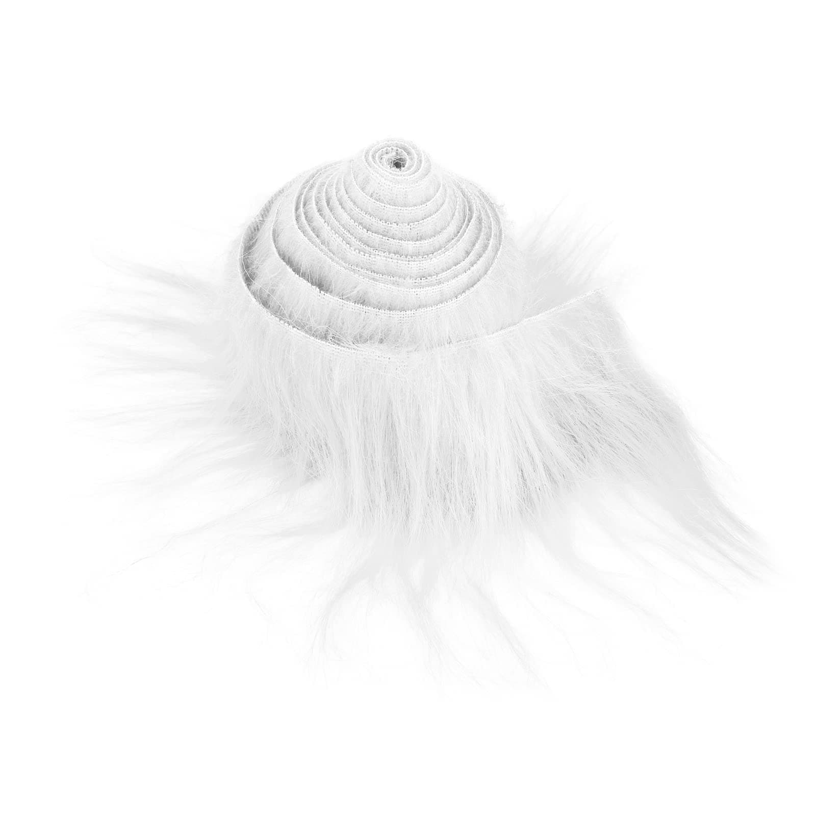 Lusofie Shaggy Plush Faux Fur Fabric Precut Strips 2x60inch White Fur Fluffy Fuzzy Craft Fur for Gnomes Beard Santa Claus Hair Dwarf Cosplay Costume DIY Craft Christmas Decoration