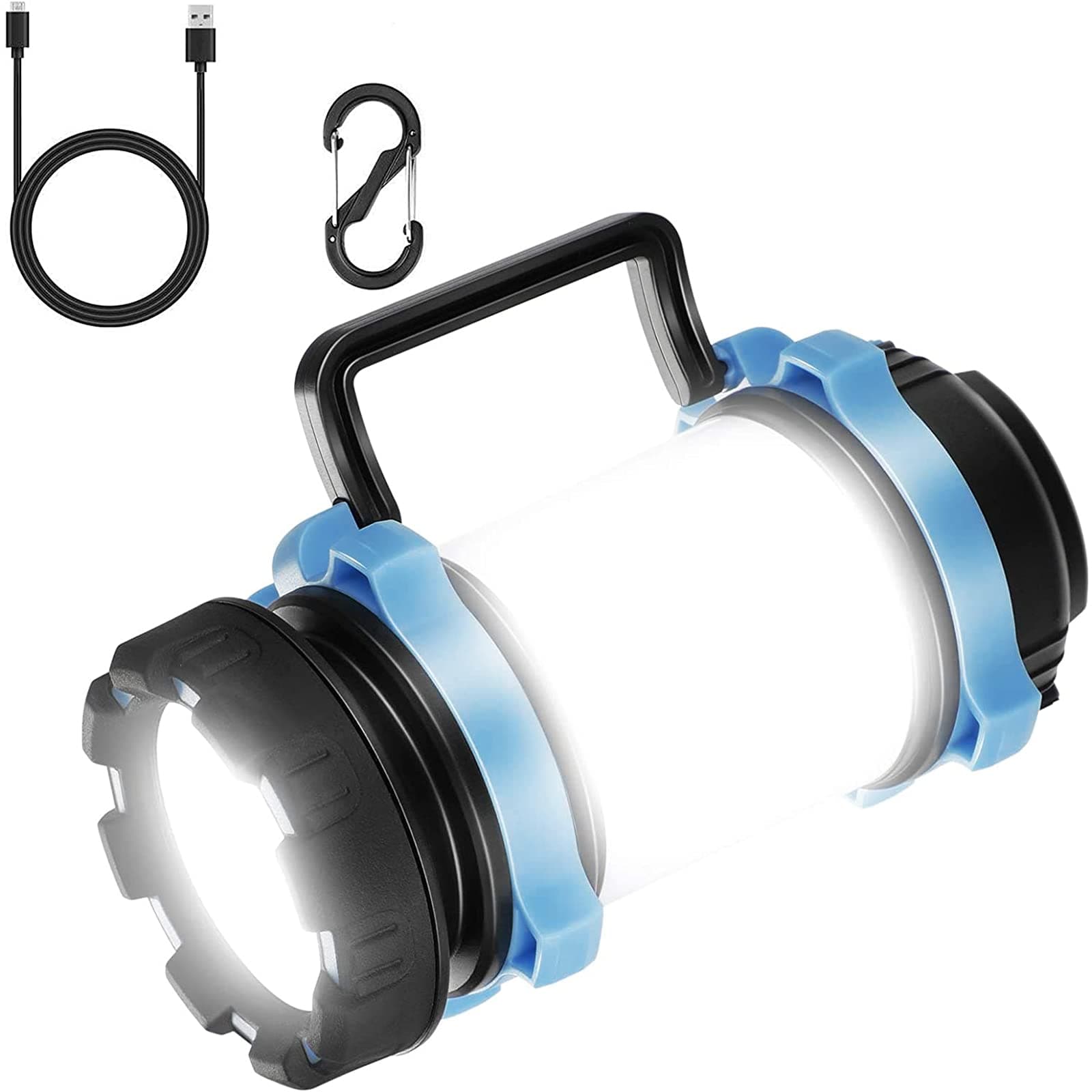 EXTSUD Rechargeable Led Camping Lantern, 1000 Lumen Rechargeable CREE LED Torch, Ultimate Rechargeable Led Torch and 4000mAh Power Bank, 4 Light Modes Spotlight Searchlight for Night Fishing, Hunting