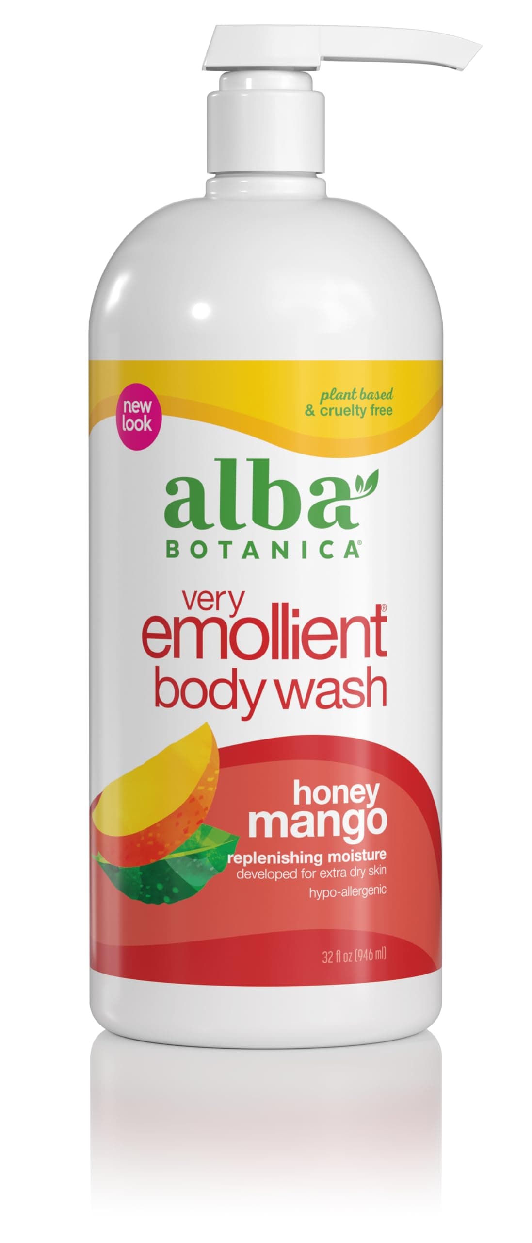 Alba Botanica Very Emollient Body Wash, Honey Mango, 32 Oz (Packaging May Vary)