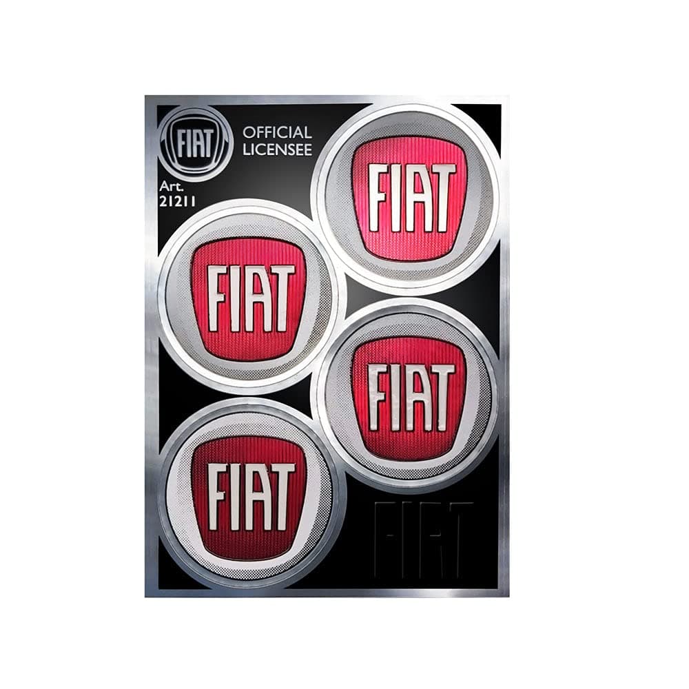 Fiat 21211 Official Wheel-cover Stickers 4 Logos 48 mm