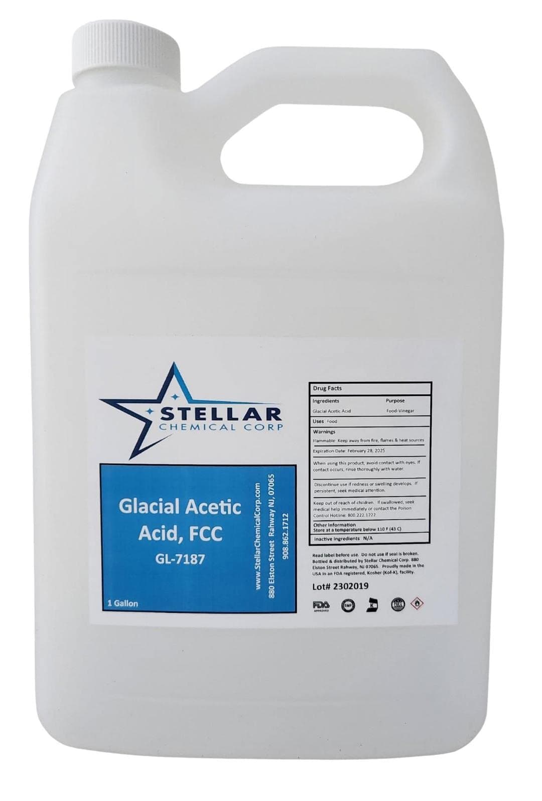 Glacial Acetic Acid 99.5% USP ~ 1 Quart~ Vinegar, Cleaner ~ Stellar Chemical Corp