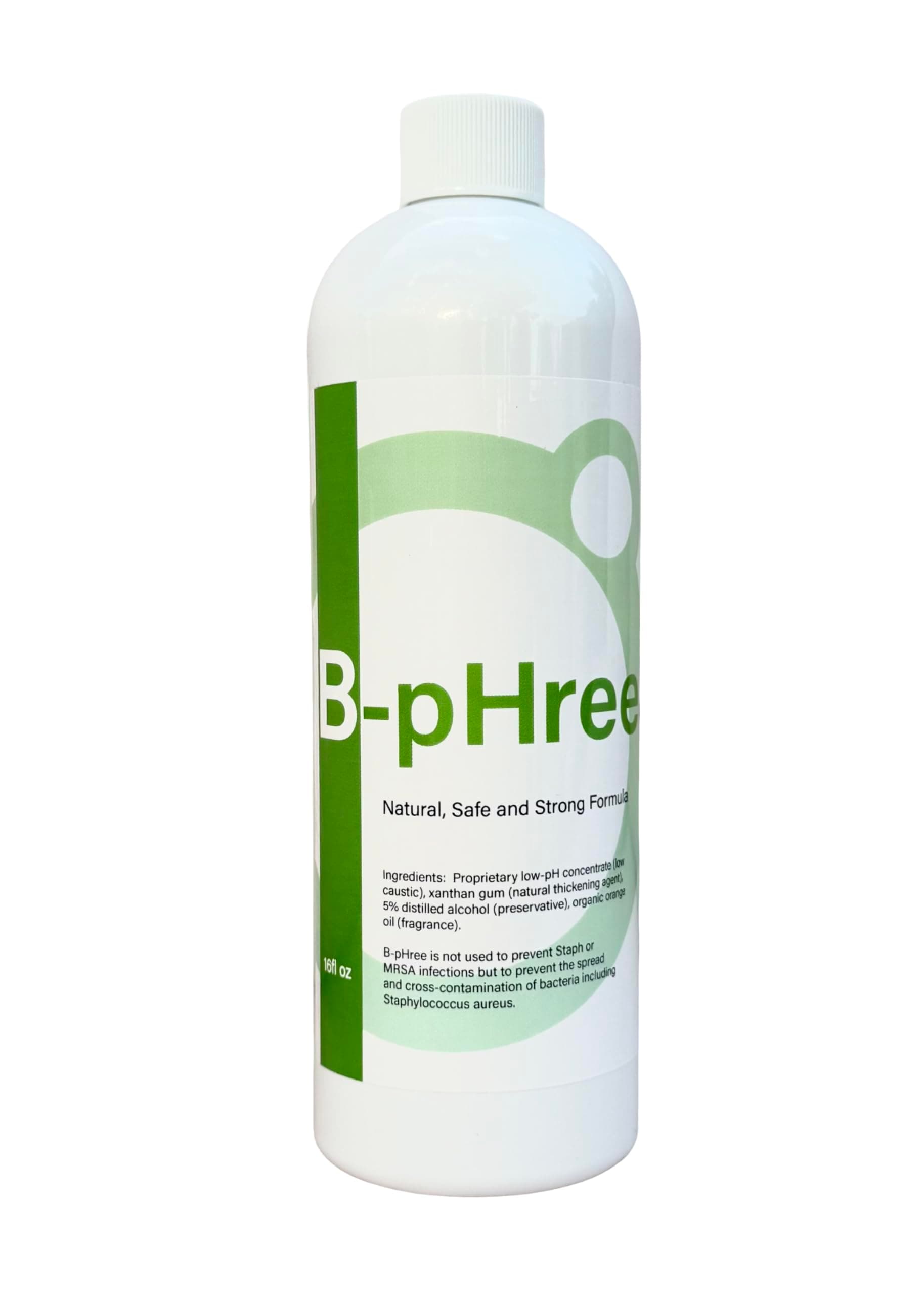B-pHree gel Bacteria Wash (16oz) - lab-certified to kill Staph aureus on skin contact