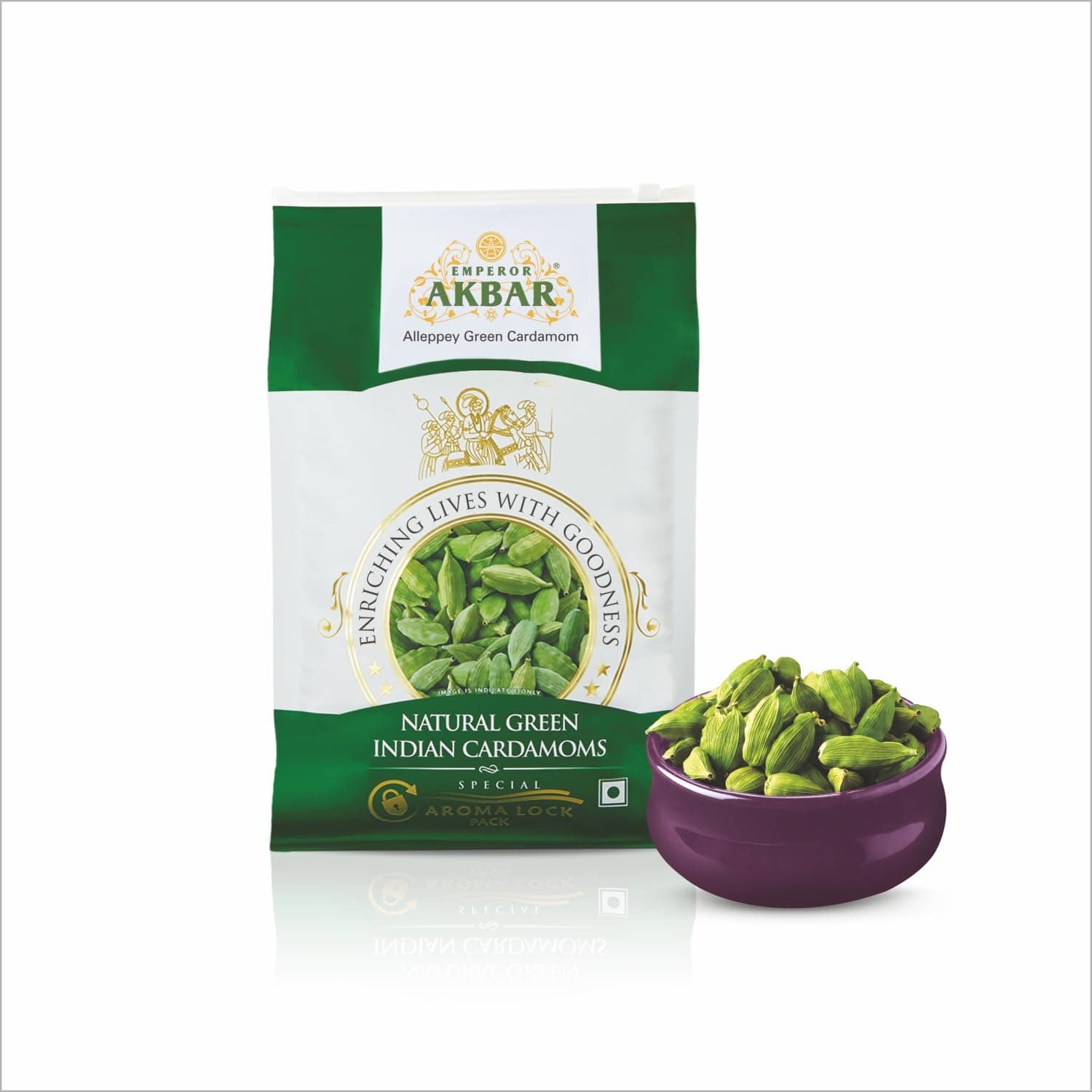 Emperor Akbar Cardamom (Elaichi) | 1Kg | Green Grade 7-8mm Pods | Long-lastin...