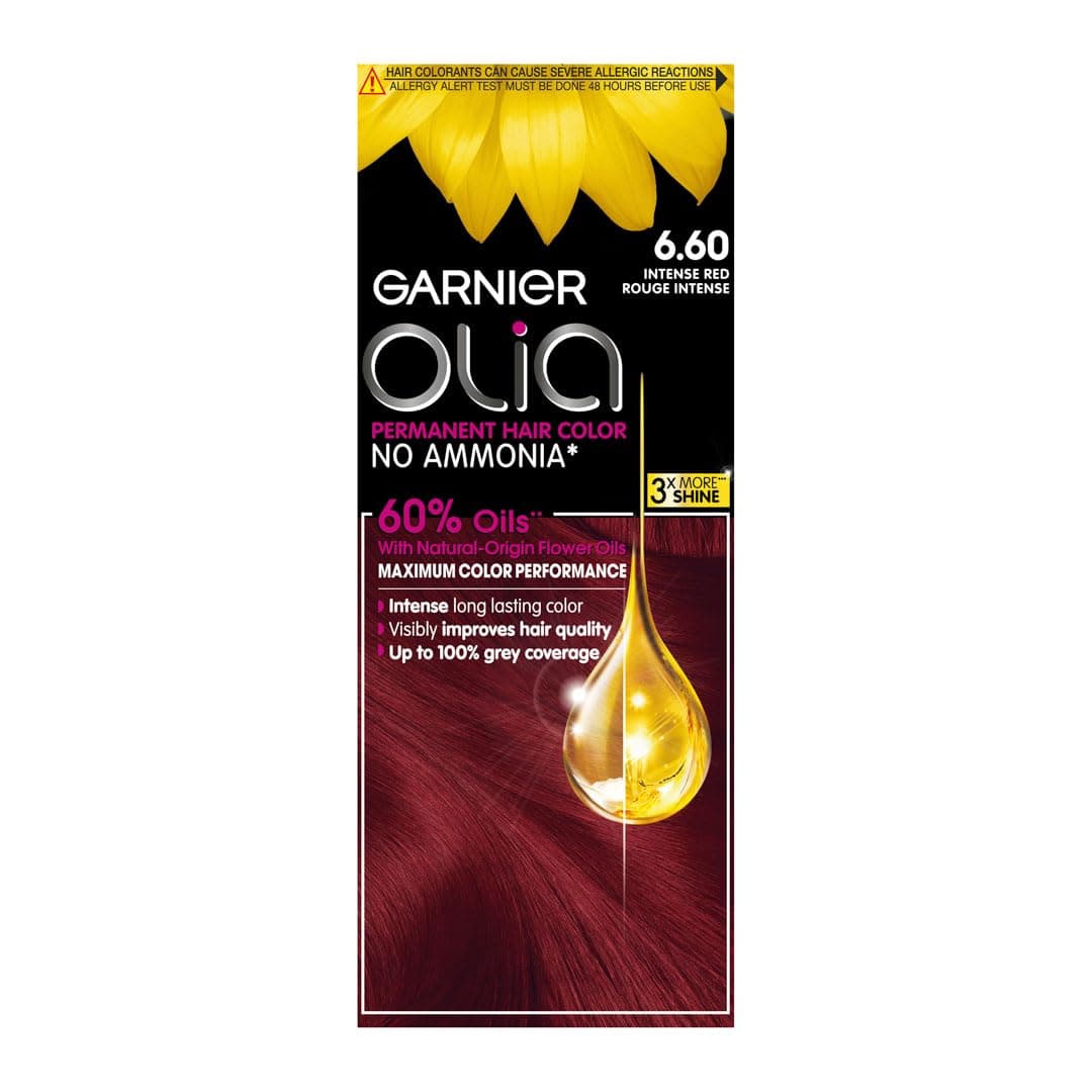 Olia, No Ammonia Permanent Hair Color With 60% Oils, 6.6 Intense Red