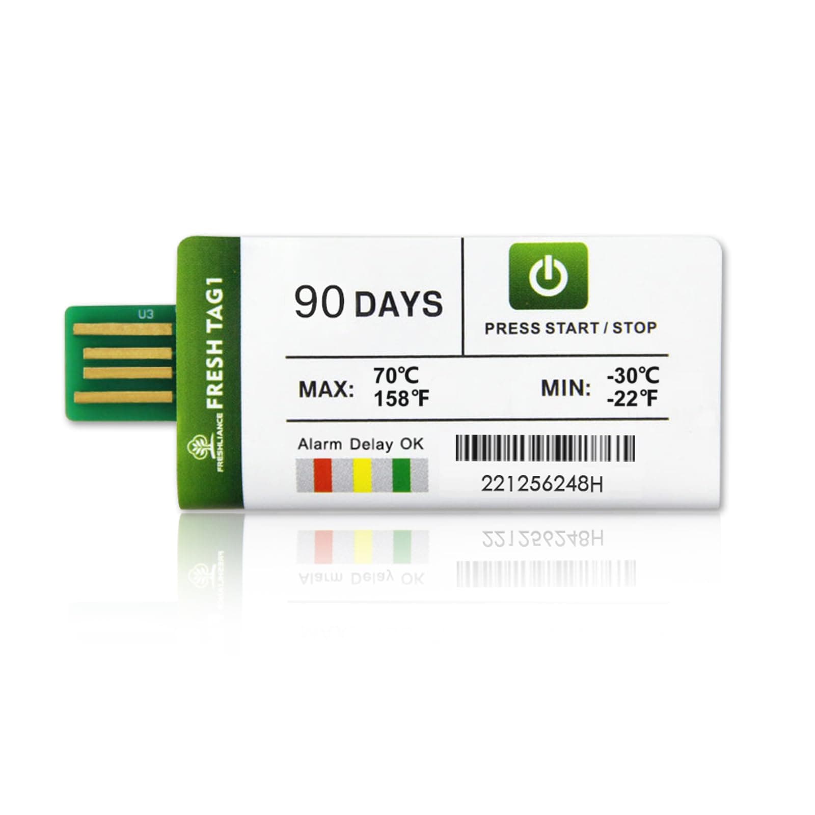 Freshliance 10 Pack Temperature Data Logger USB Disposable Temperature Recorder with 3000 Point Automatic PDF CSV Report High Accuracy 90 Days for Freezer Transport Cold Chain Fresh Tag 1