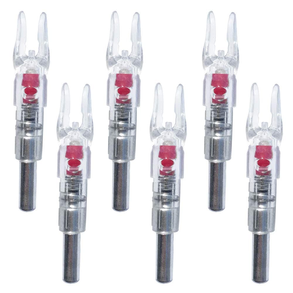 6PCS-S Lighted Nocks for Arrows with .244/6.2mm Inside Diameter Compound Bow Arrow Nock for Hunting Shooting