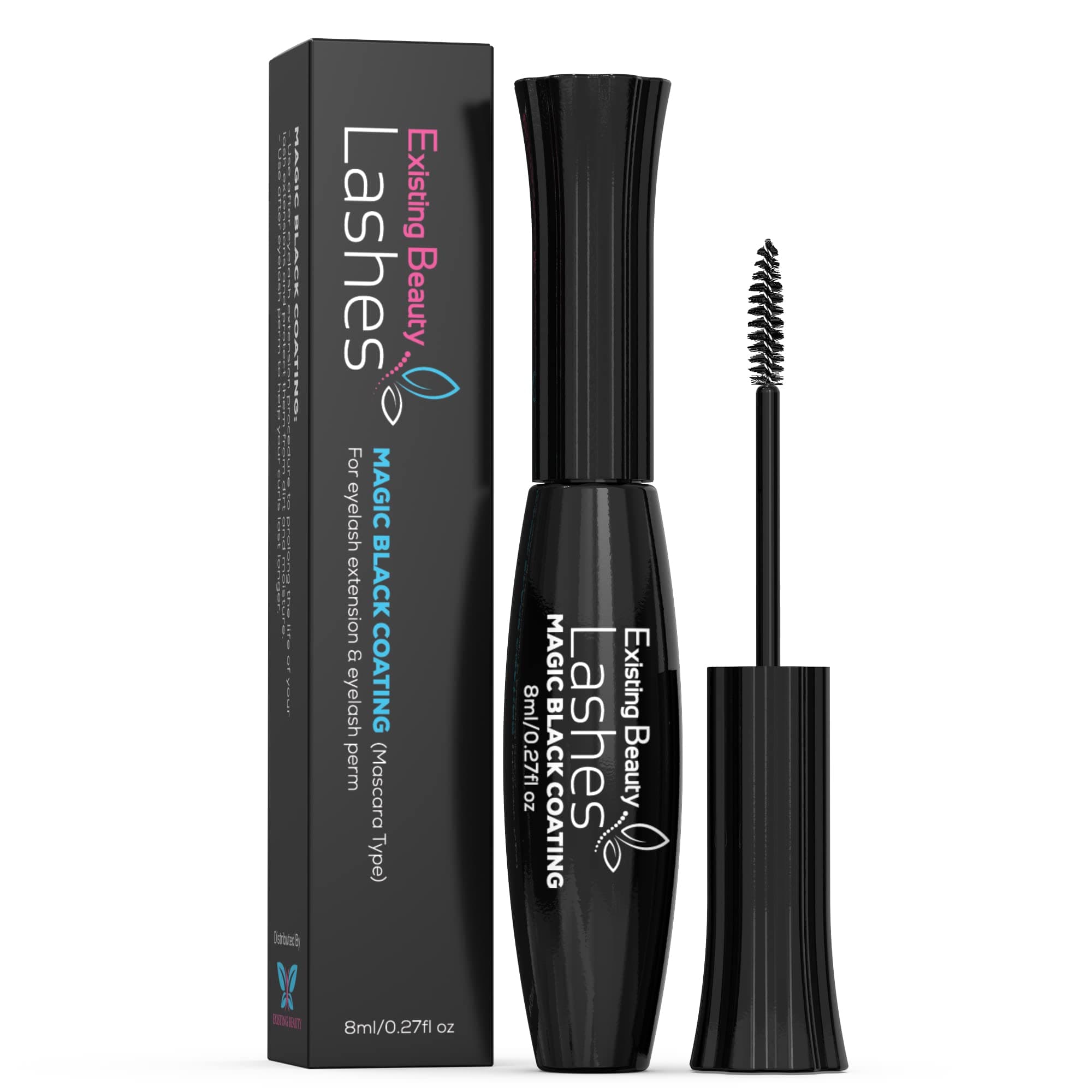 Lashes Eyelash Extension Sealant Magic Black Coating - Lash Sealant for Eyelash Extensions - and Professional Eyelash Sealer for Lash Extensions, Eyelash Coating Sealant 8ml/.27 fl oz