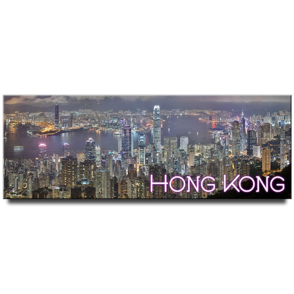 Hong Kong Panoramic Fridge Magnet Kowloon Travel Souvenir HKSAR