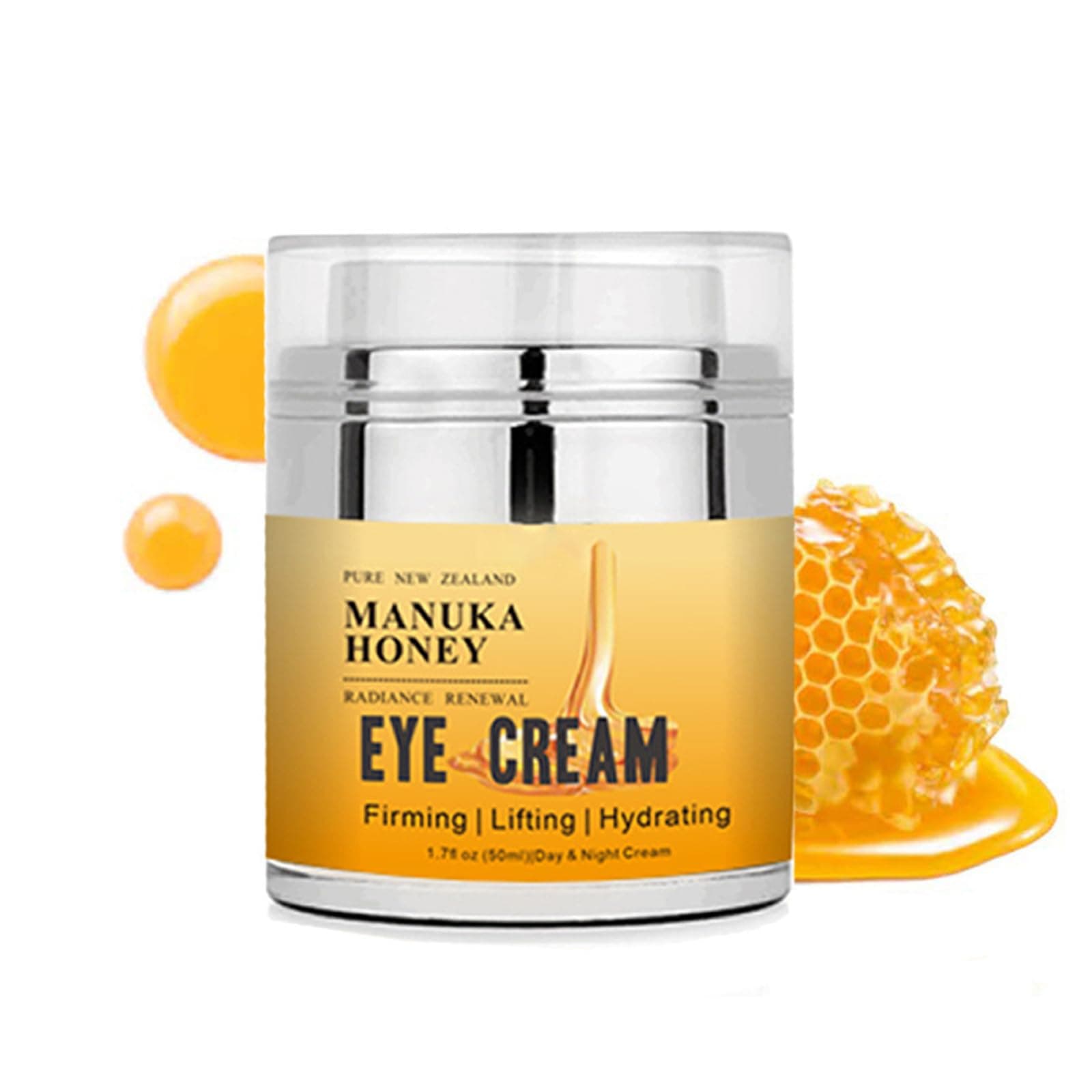 Grospe Manuka Honey Eye Cream Anti-aging Eye Cream for Dark Circles and Puffiness Fades Fine Lines Lifting and Firming Anti-wrinkle Under Eye Cream 50ml