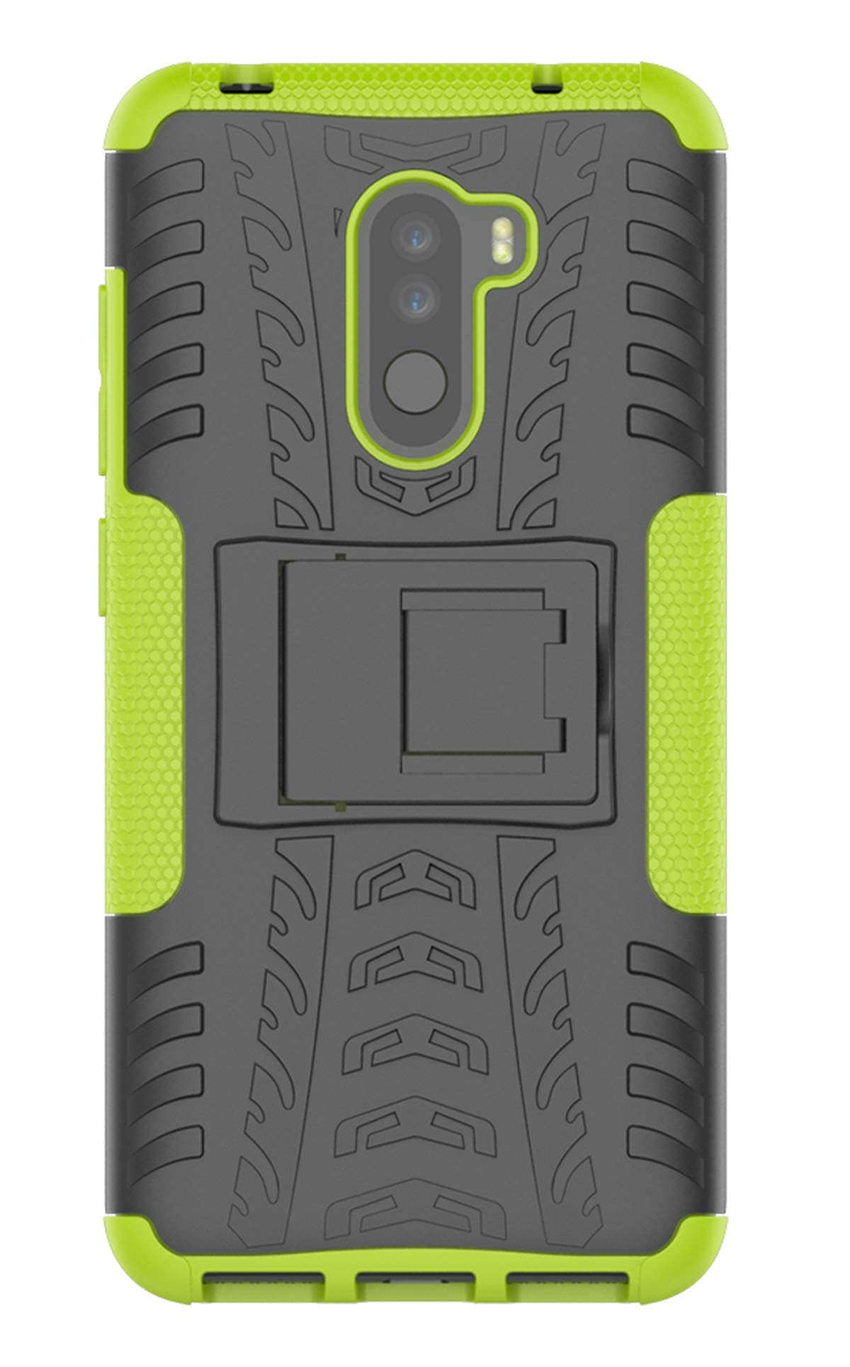 Heniya Xiaomi Pocophone F1/Poco F1 Case- Dual Layer Rugged Armor Shockproof Bumper Hard Back Case Cover for Xiaomi Pocophone F1/Poco F1(Green)