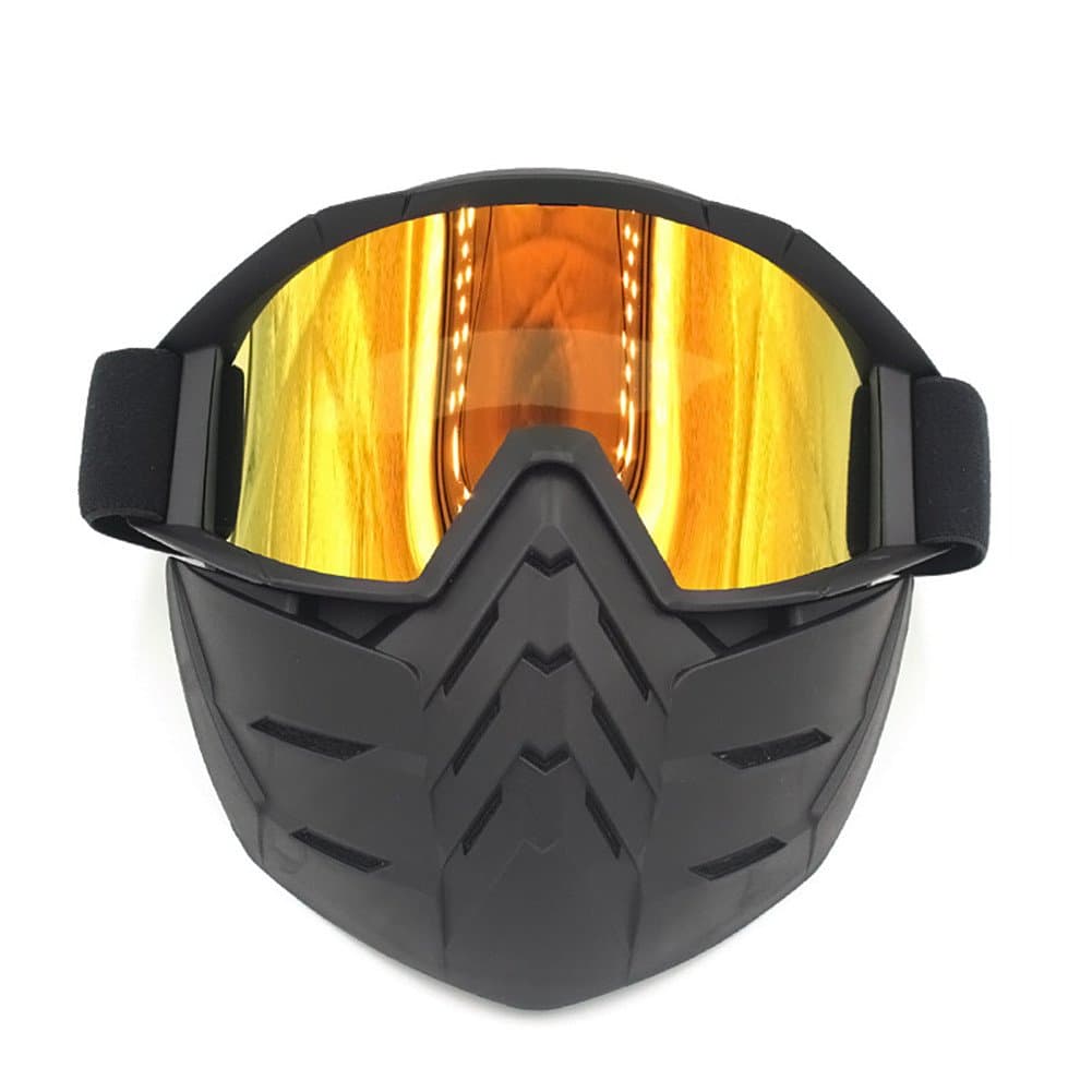 Motocross Motorbike Goggles Mark,Spohife Motorcycle Goggles Riding Detachable Modular Face Mask Shield Goggles,Windproof,UV400 Protection (Red)