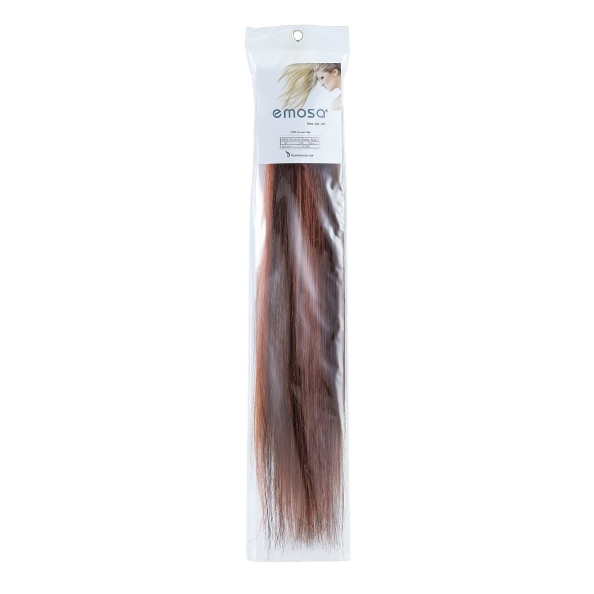 20" Clip in Remy Human Hair Extensions Chocolate Brown With Light Auburn 7pcs 70g