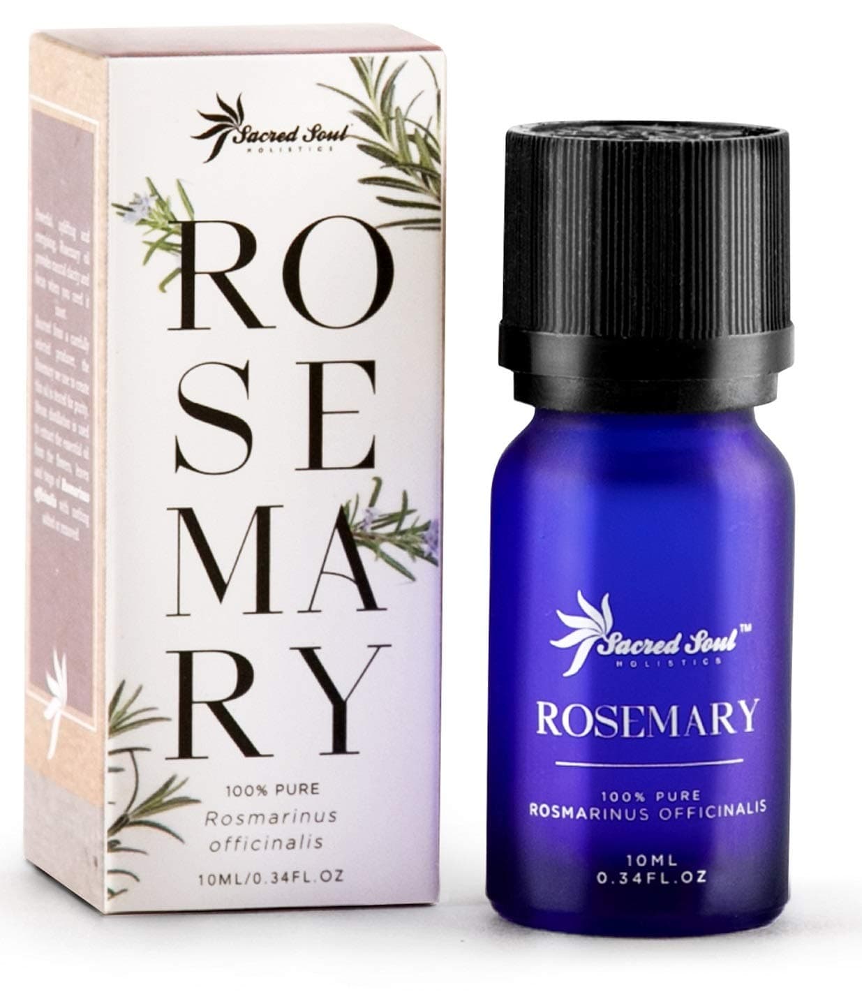 Sacred Soul 100% Pure Rosemary Essential Oil - 10ml - GCMS Tested - Energise & Focus The Mind - Perfect for Aromatherapy, Diffuser, Blends