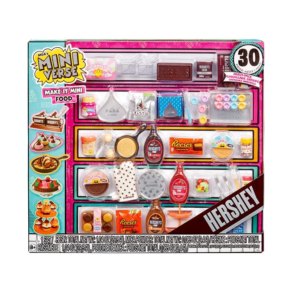 MGA's Miniverse Make It Mini Food Brunch Multipack, Hershey Mini Collectibles, DIY, Resin Set, Meal Replica, Suitable for Collectors and Children Over 8 Years Old, NOT Edible