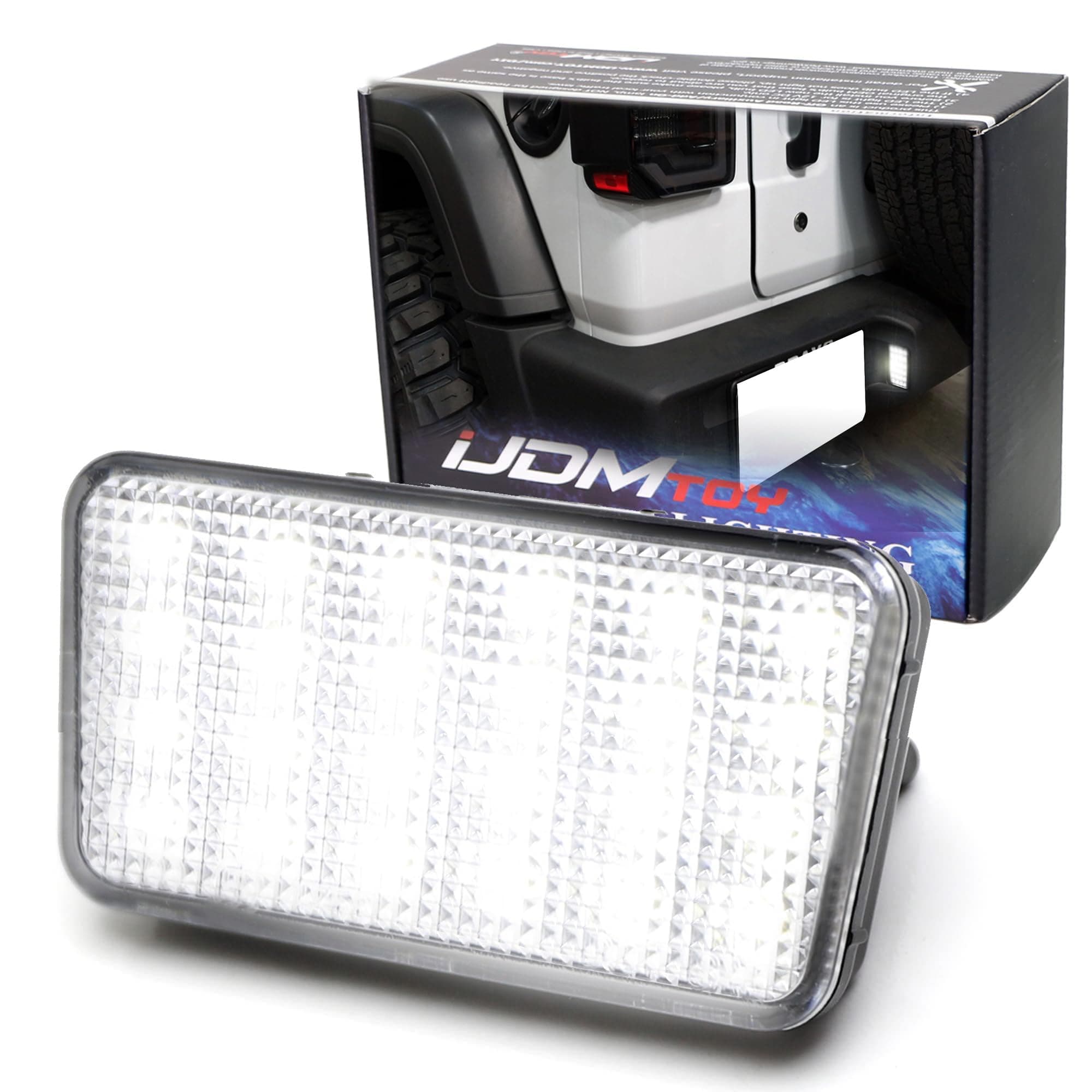 iJDMTOYOEM-Fit 3W Full LED License Plate Light Kit Compatible with Jeep 2018-up Wrangler JL JLU, Powered by 18-SMD Xenon White LED Diodes