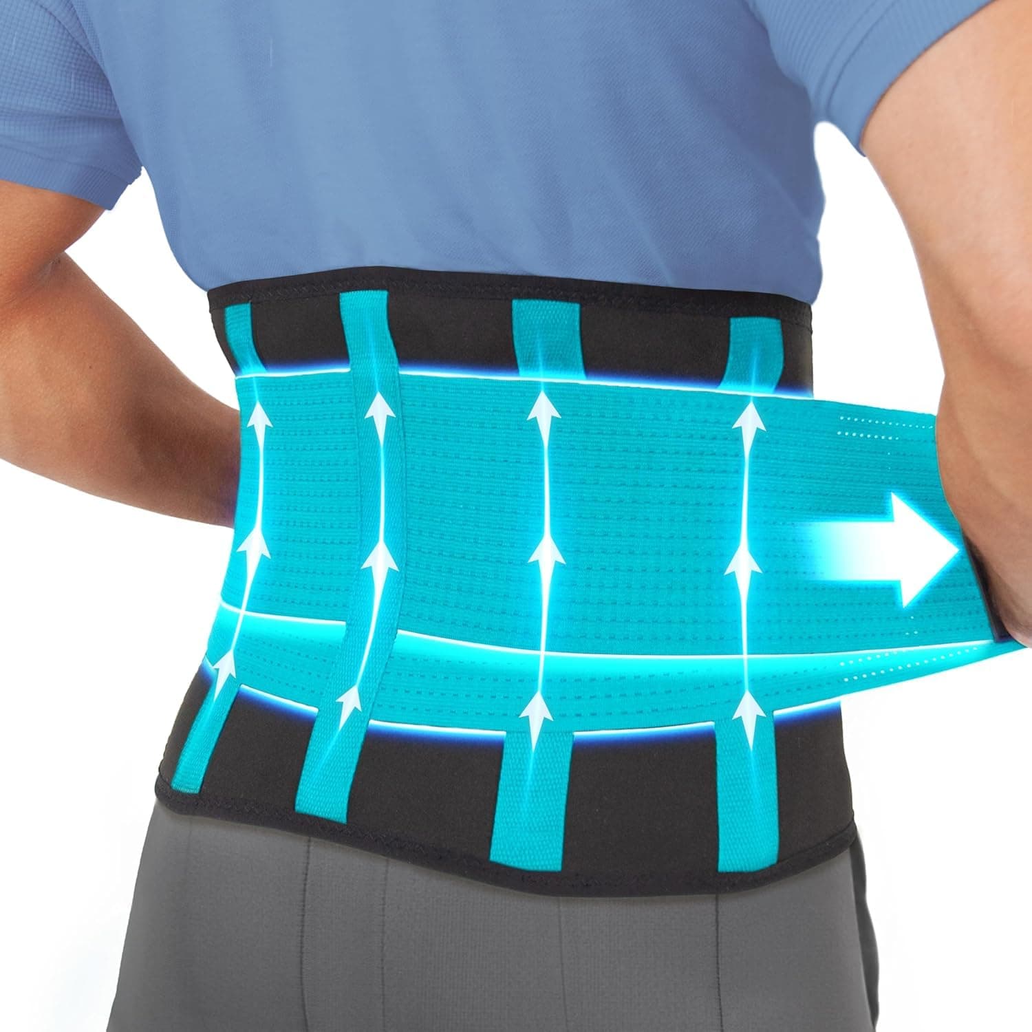 Clever Yellow Premium Back Support Belt, Back Brace, Lumbar Support Belt, Lower Back Support for Men and Women, Back Braces for Lower Back Pain, Sciatica Pain Relief Products (L)