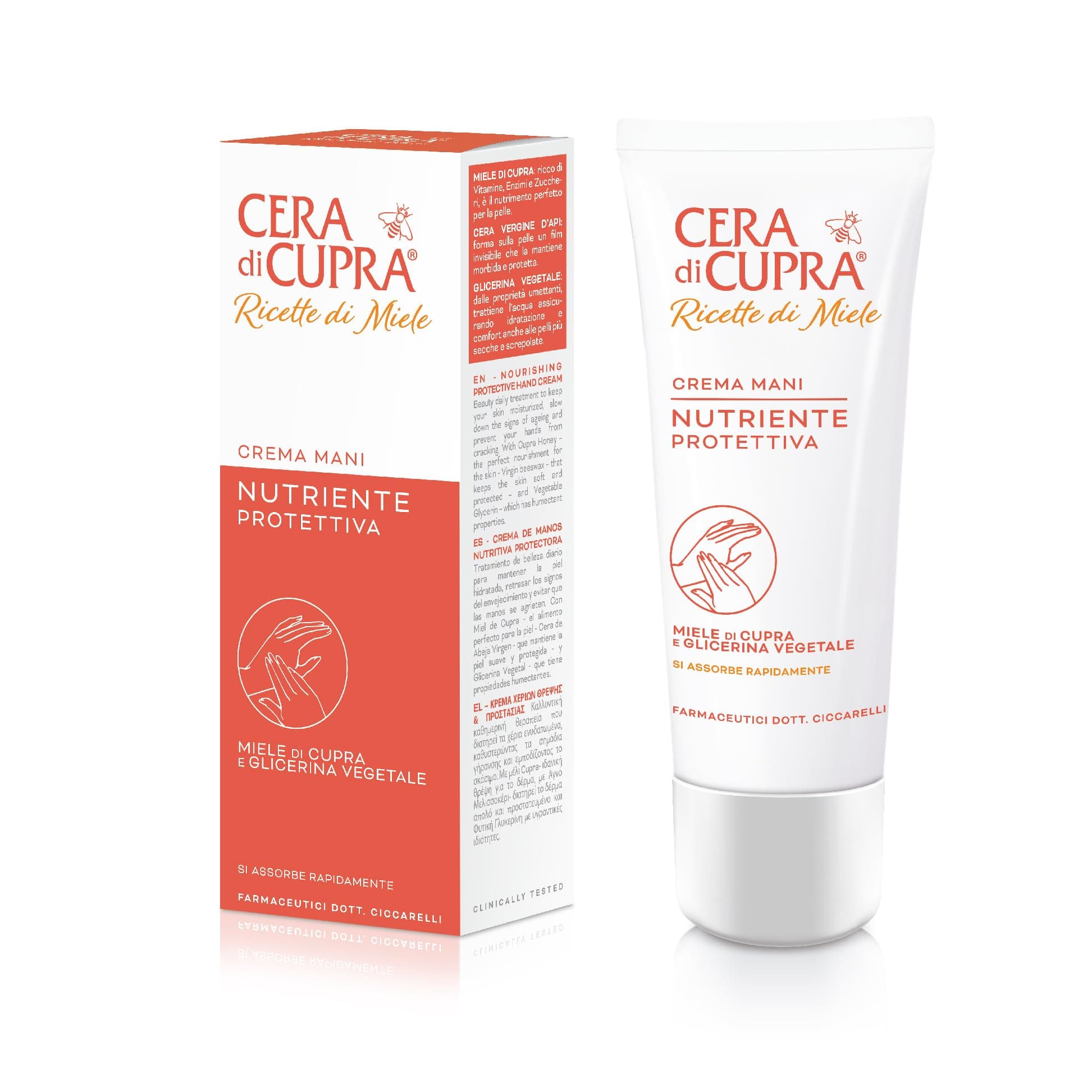 CERA DI CUPRA Hand Cream with Beeswax - Nourishing Hand Moisturizer for Dry Hands, Anti-Aging Formula, Dermatologically Tested - Personal Care