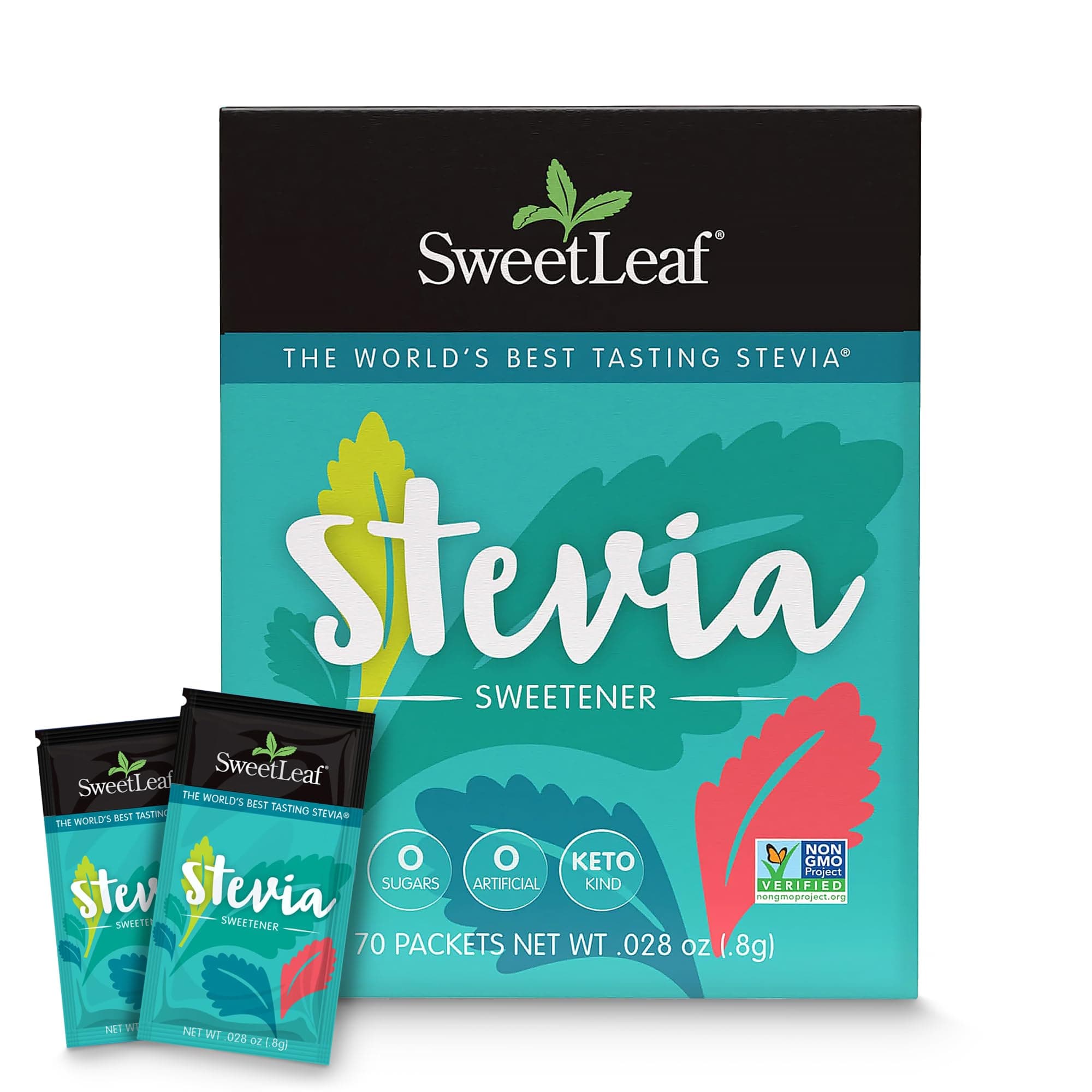 Stevia Powder Packets - Zero Calorie Sweetener with Stevia Leaf Extract, No Artificial Sweetener Additive, Sugar Free, Keto Friendly, Non GMO, Gluten Free - 70 Packets (Pack of 1)