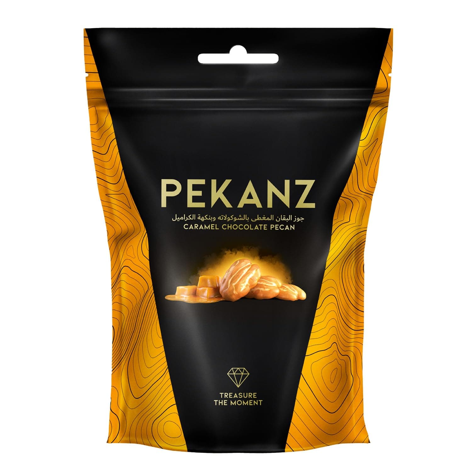 PEKANZ - PECAN COATED WITH CARAMEL CHOCOLATE BAG 50GM