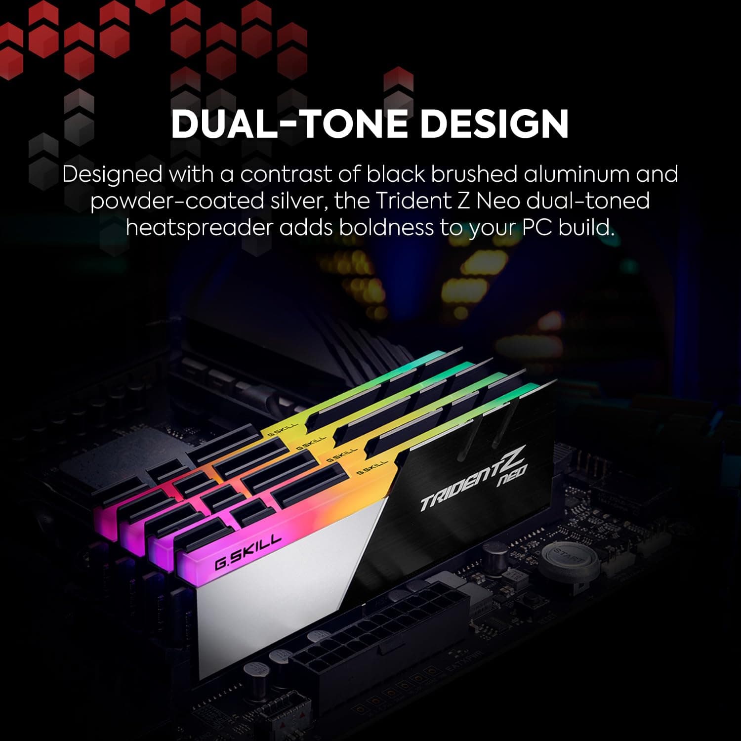 G.SKILL F4-3600C16D-32GTZNC Trident Z Neo DDR4-3600MHz CL16-19-19-39 1.35V 32GB (2x16GB) Black & White