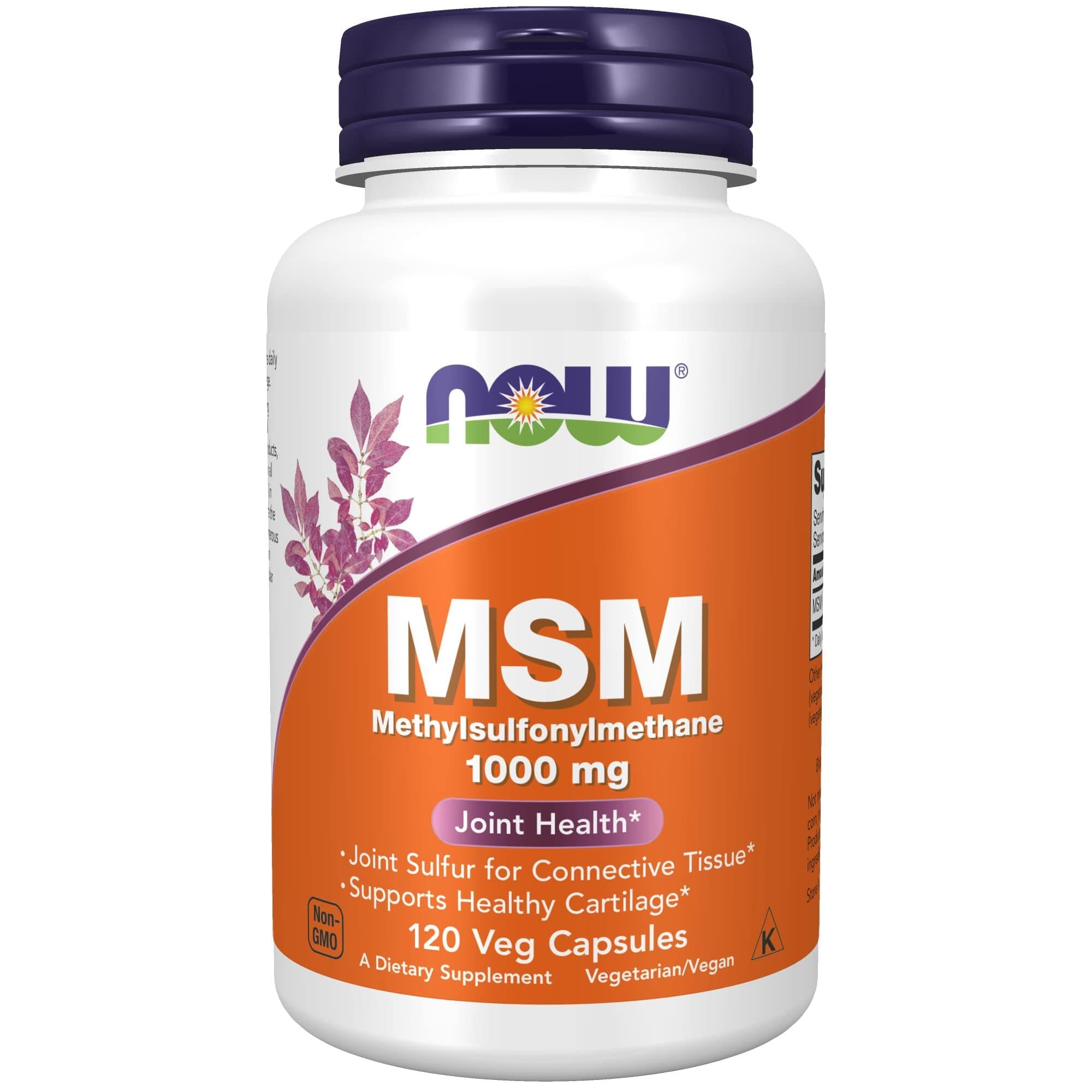 NOW Foods Supplements, MSM (Methylsulfonylmethane) 1,000 mg, Joint Health*, 120 Veg Capsules