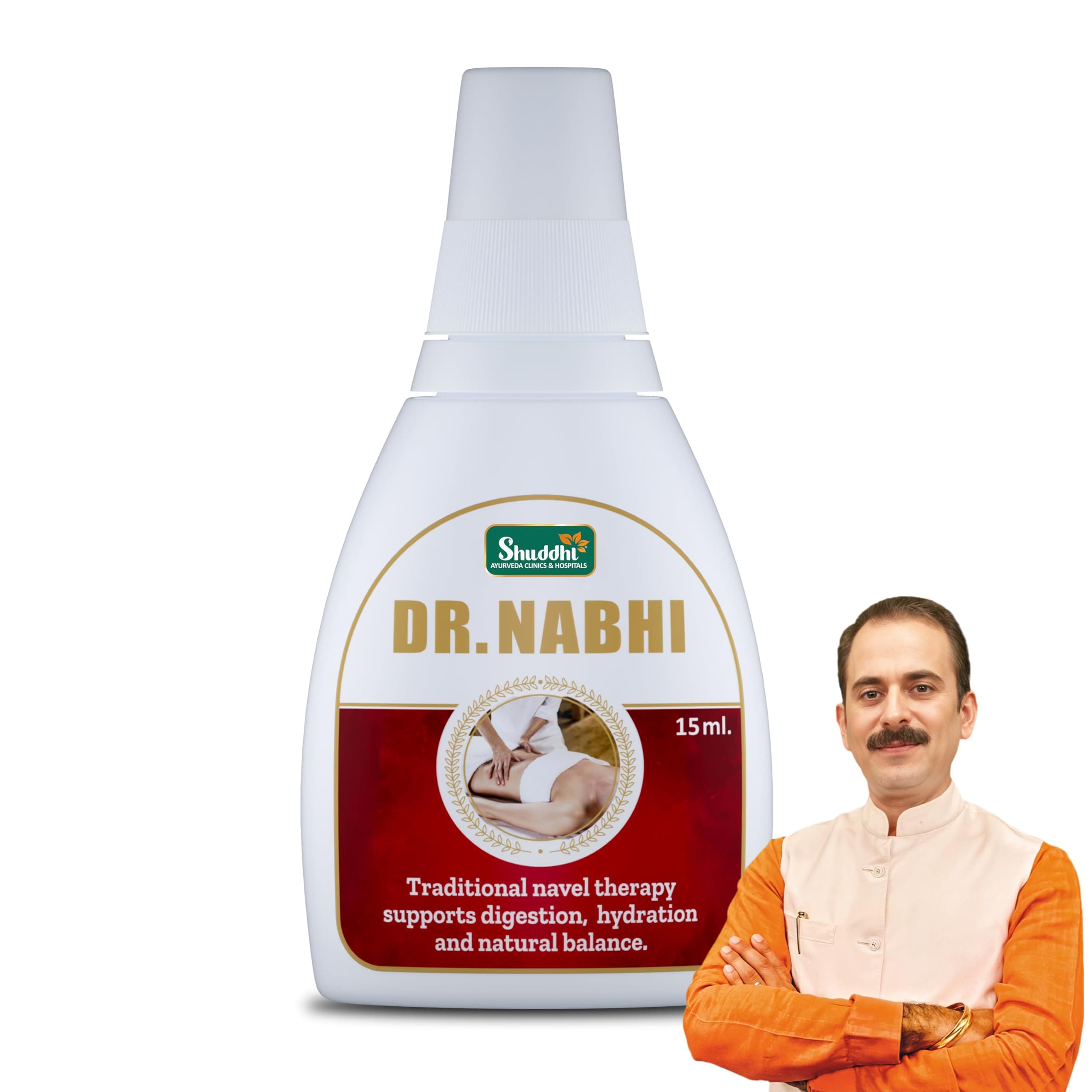 Shuddhi Dr. Nabhi Oil | Ayurvedic Nabhi Oil | Digestion Booster Belly Button Oil for Men & Women, 15ml